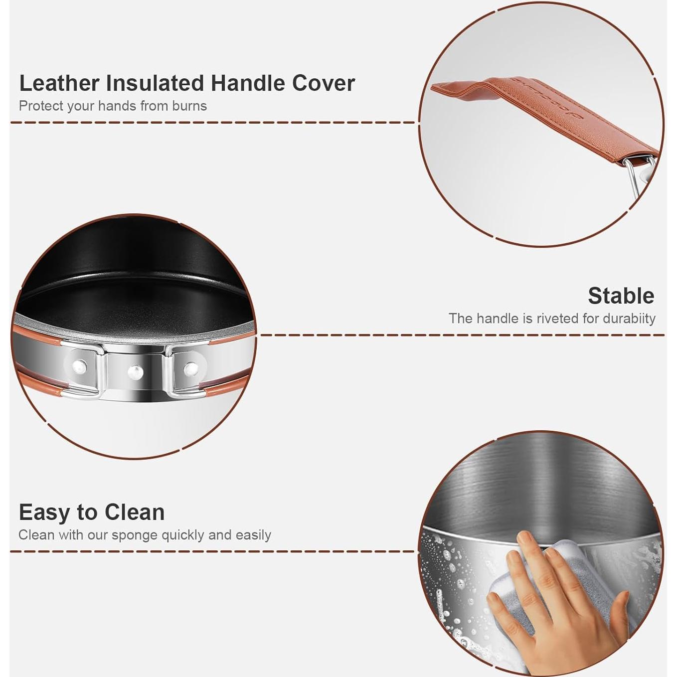 Set de Camping Odoland 10 Piezas Acero Inoxidable 1.3L