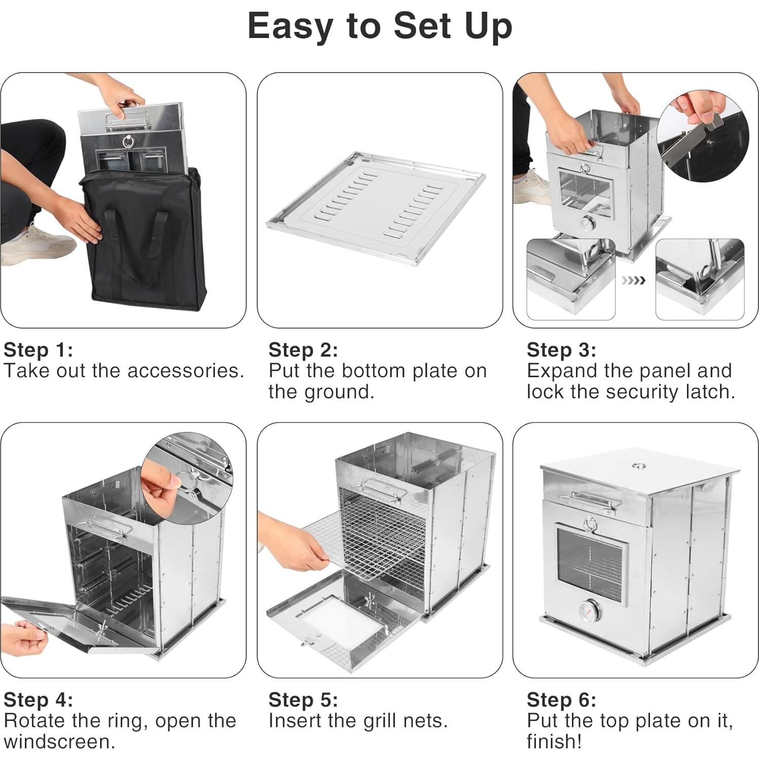 Horno de Camping Plegable Lineslife Acero Inoxidable 304 5.3kg