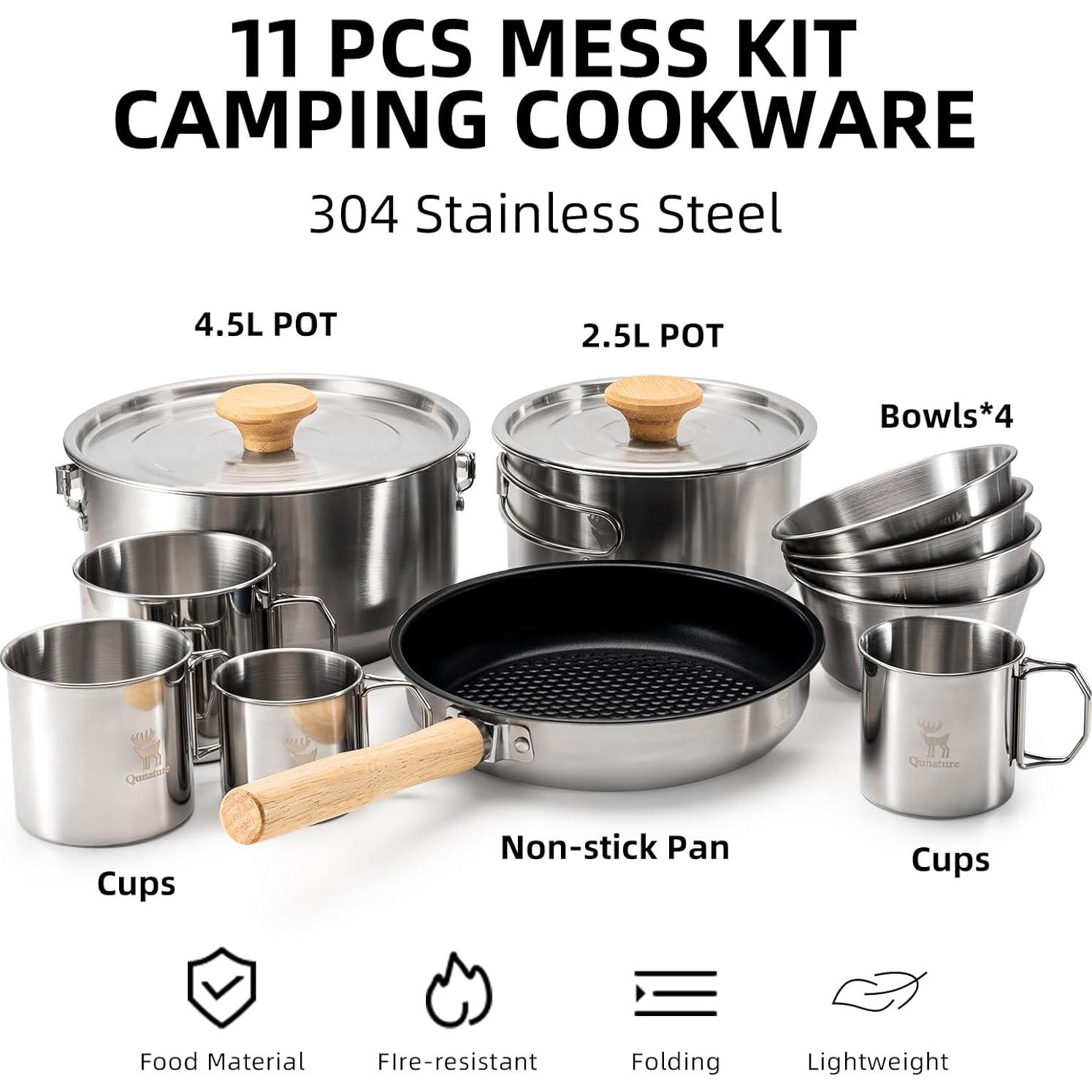 Juego de Utensilios de Cocina para Camping QUNATURE 11 Piezas