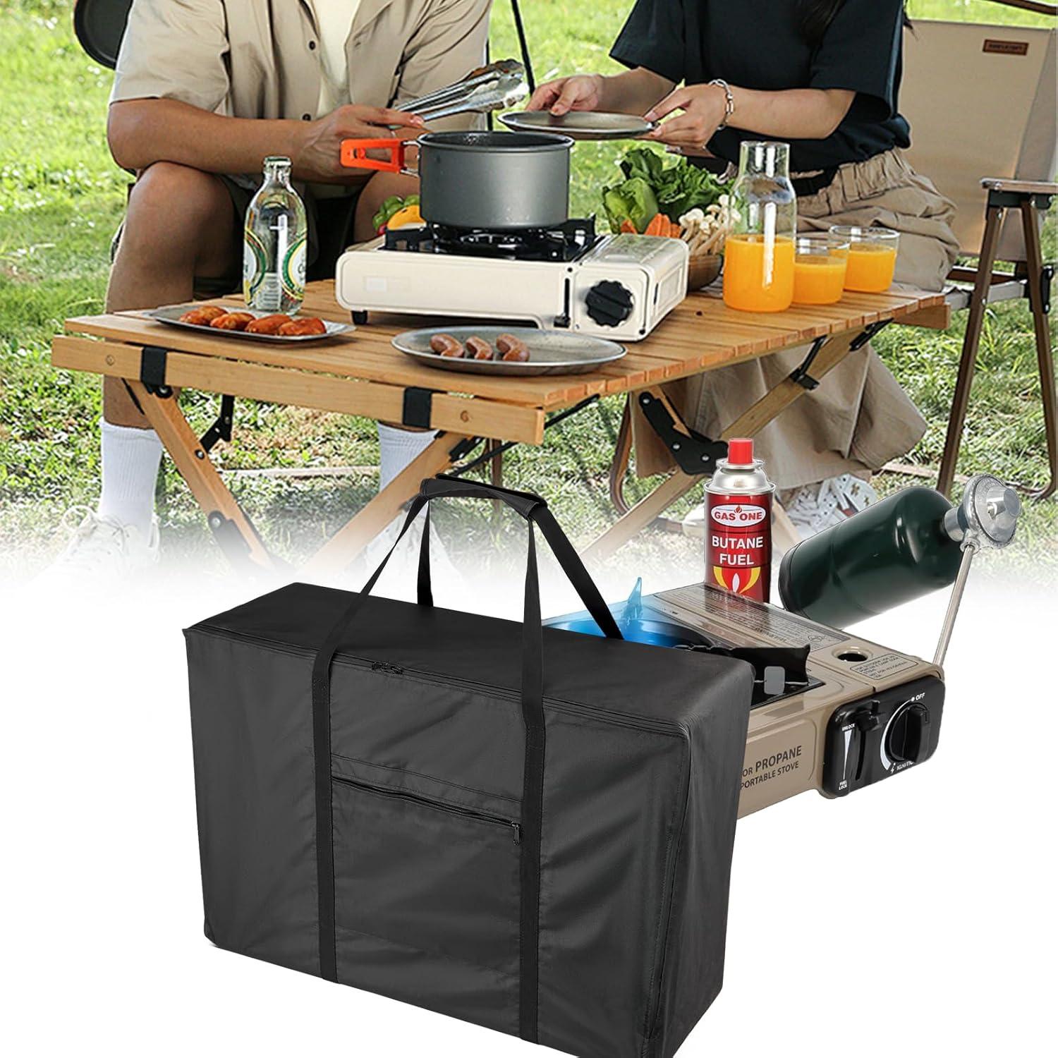 Camping Stove Carry bag, for Coleman/Gas One 1-Burner Portable Butane Camping Stove, Small Waterproof Stove Storage bag Fits Outdoor Cooking & BBQ, Black