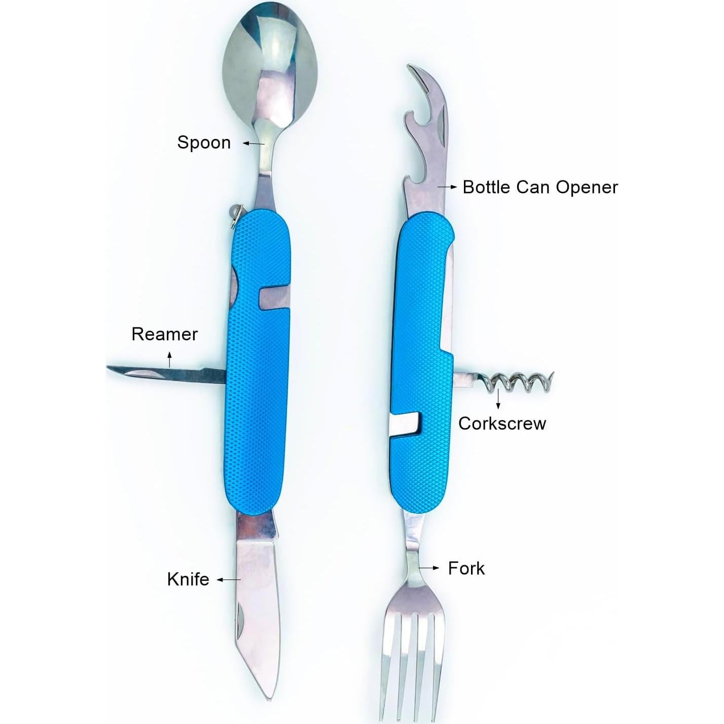 Juego de Utensilios de Camping 6-en-1 Cluck - Acero Inoxidable