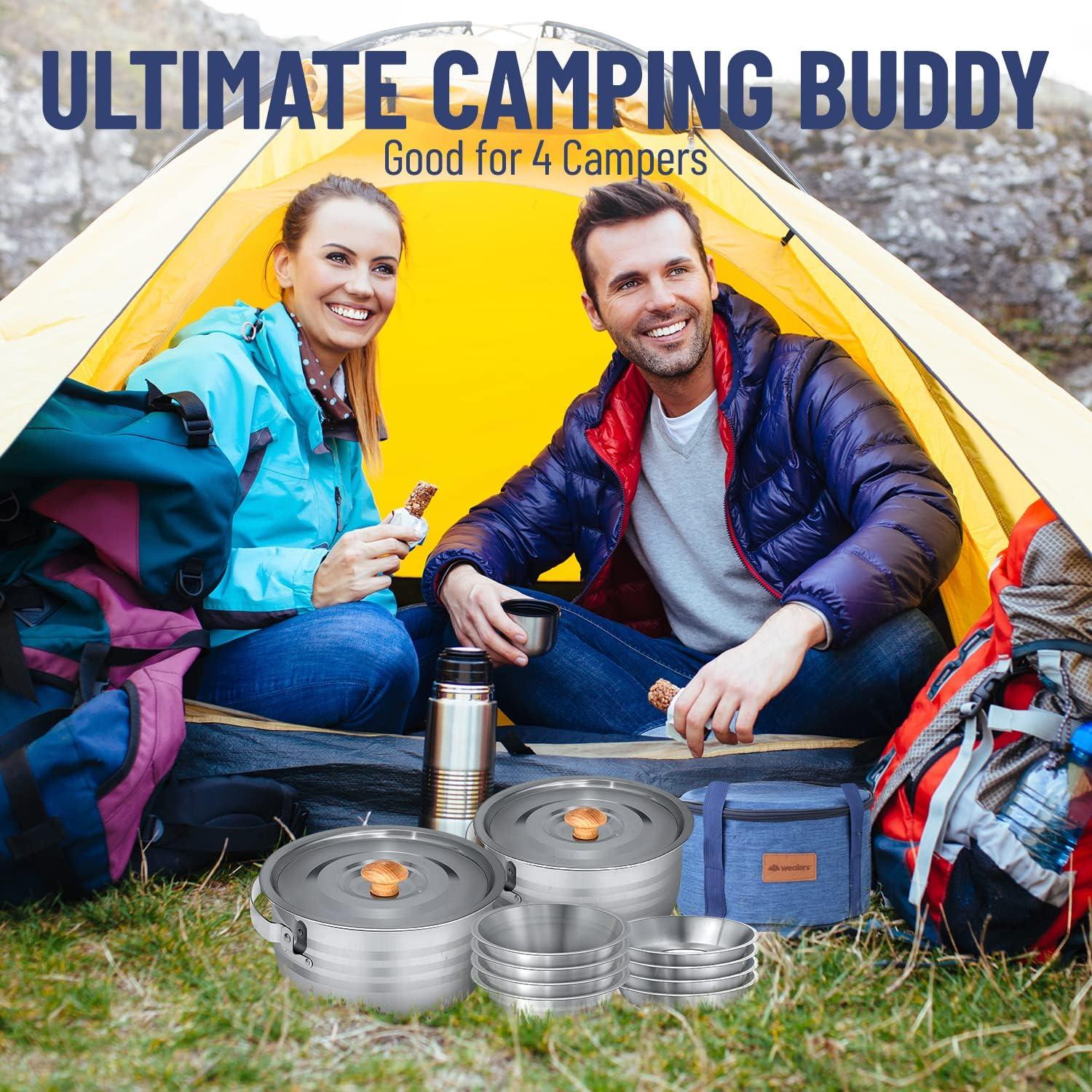 Juego de Utensilios y Vajilla para Camping Wealers - 17 Piezas