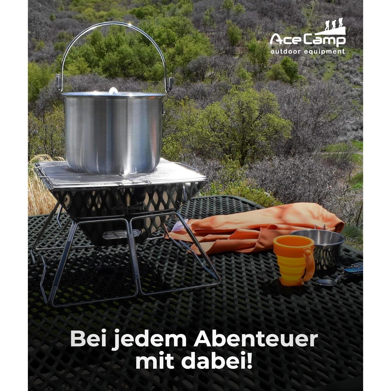 Juego de Ollas de Cocina AceCamp Aluminio 4L 8L 12L Plegables