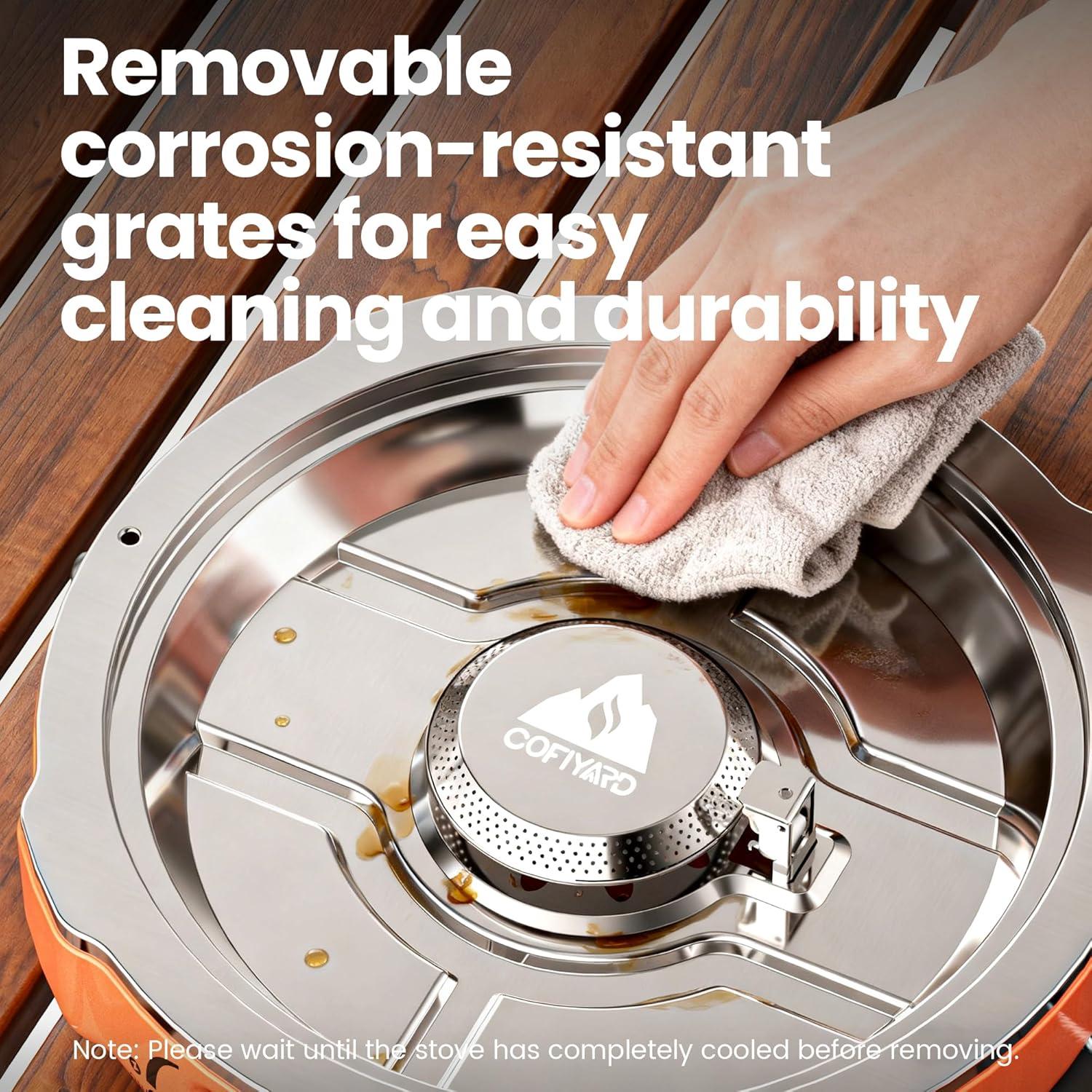 Estufa de Camping Plegable COFIYARD 2 Quemadores Gas Propano