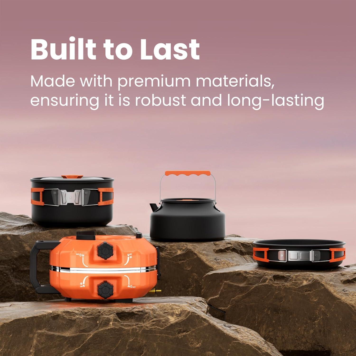 Estufa de Camping Plegable COFIYARD 2 Quemadores Gas Propano