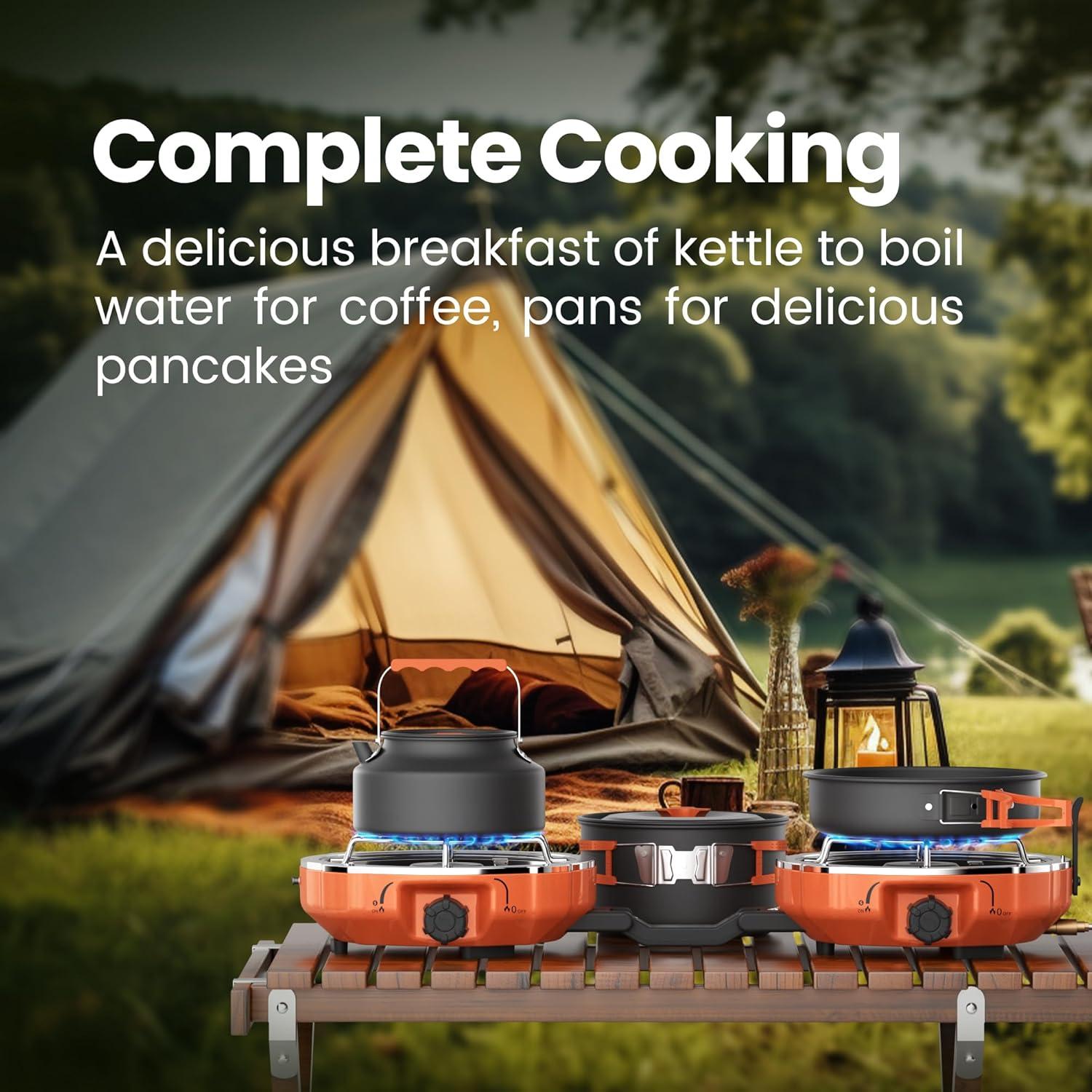 Estufa de Camping Plegable COFIYARD 2 Quemadores Gas Propano