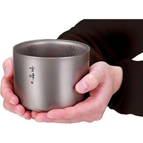 Taza Apilable de Titanio Snow Peak TW-122, 426.5 ml, Ultraligera