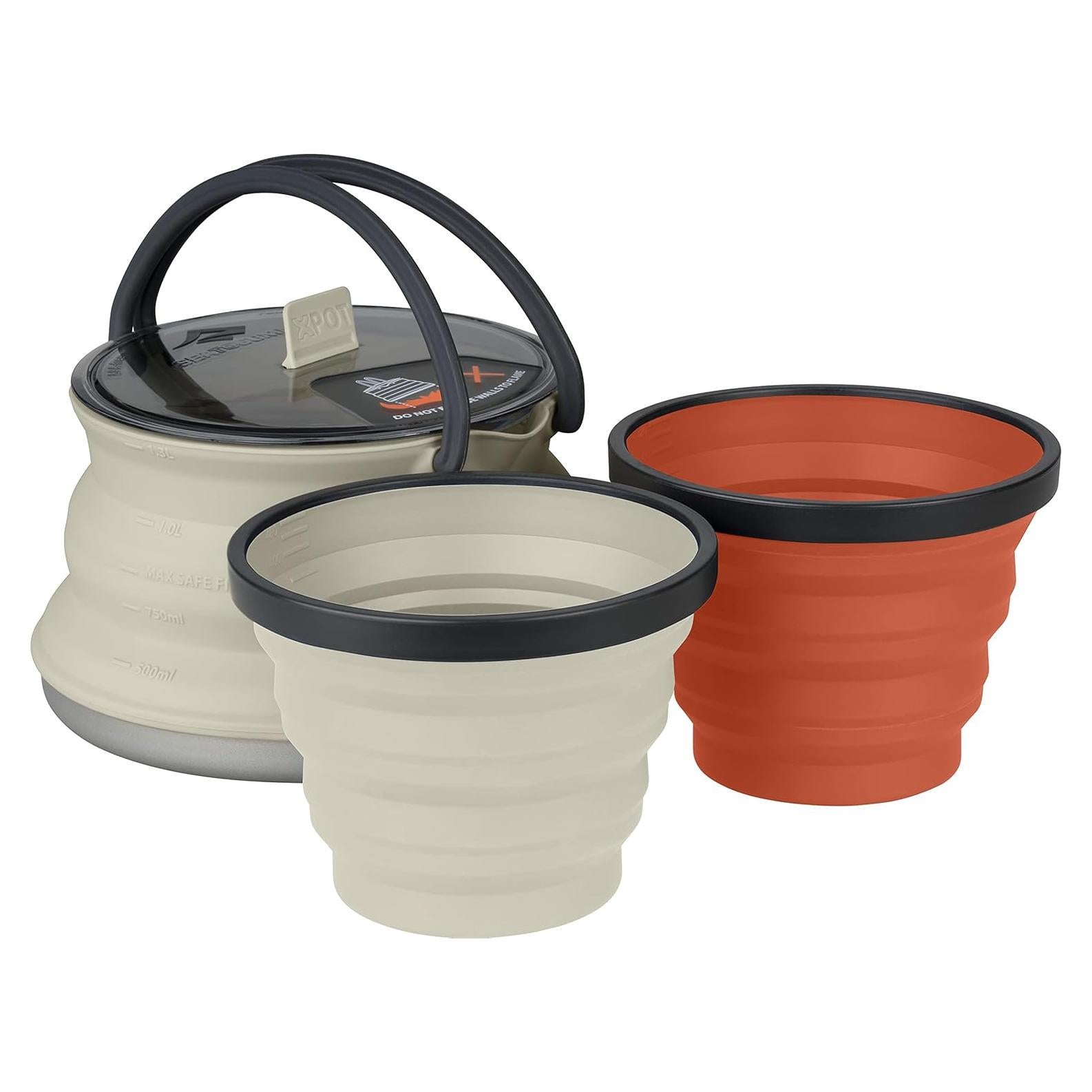 Juego de Tetera y Tazas Colapsables X-Pot Sea to Summit 1.3L