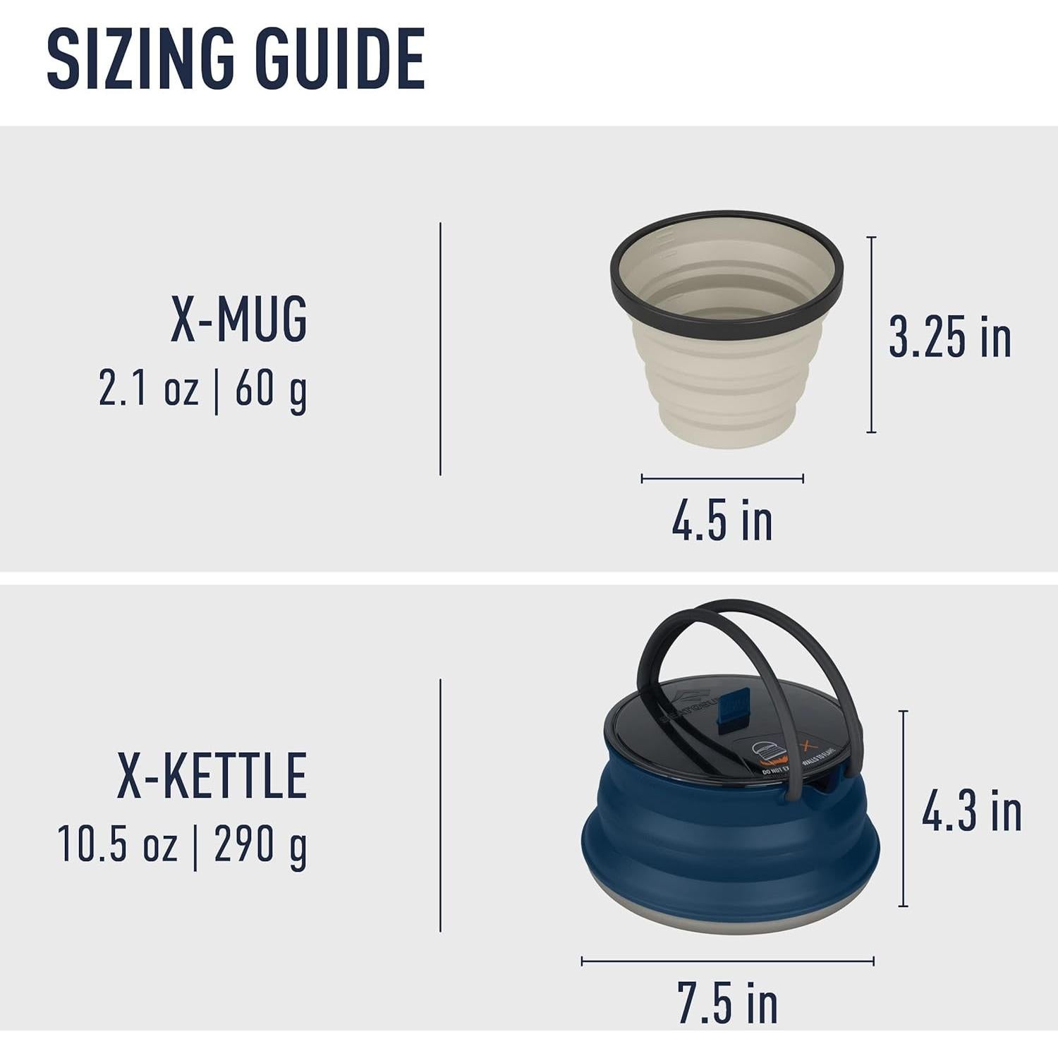 Juego de Tetera y Tazas Colapsables X-Pot Sea to Summit 1.3L