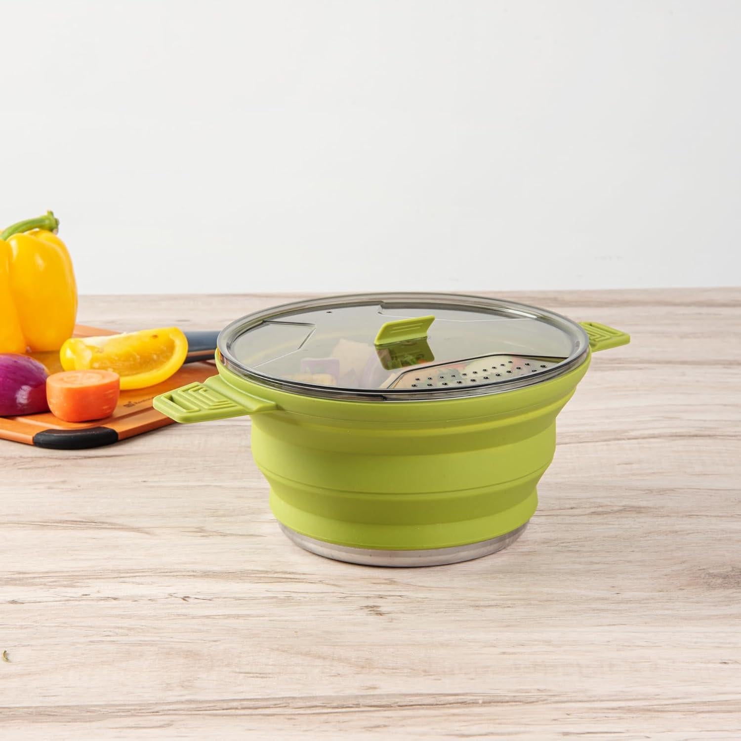 Olla Plegable de Silicona 2.5L Restaurantware con Tapa