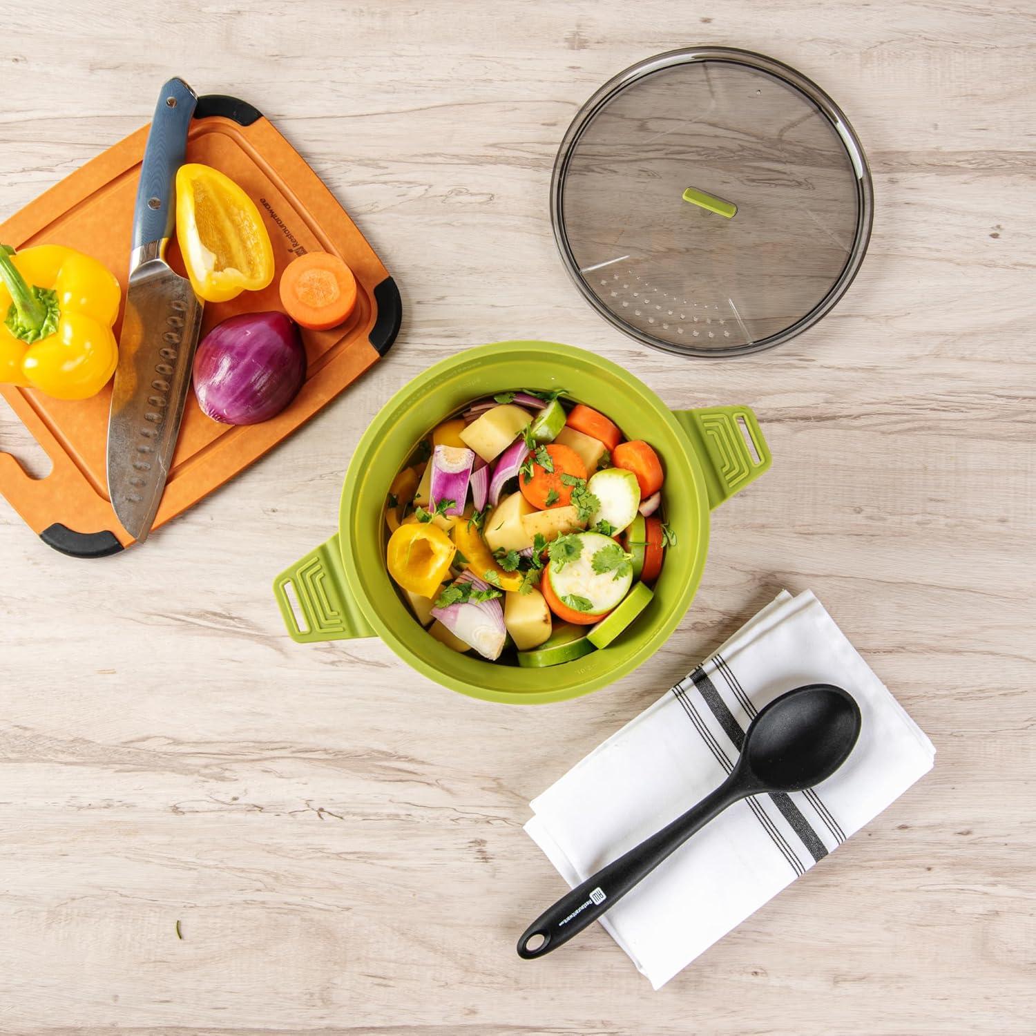 Olla Plegable de Silicona 2.5L Restaurantware con Tapa