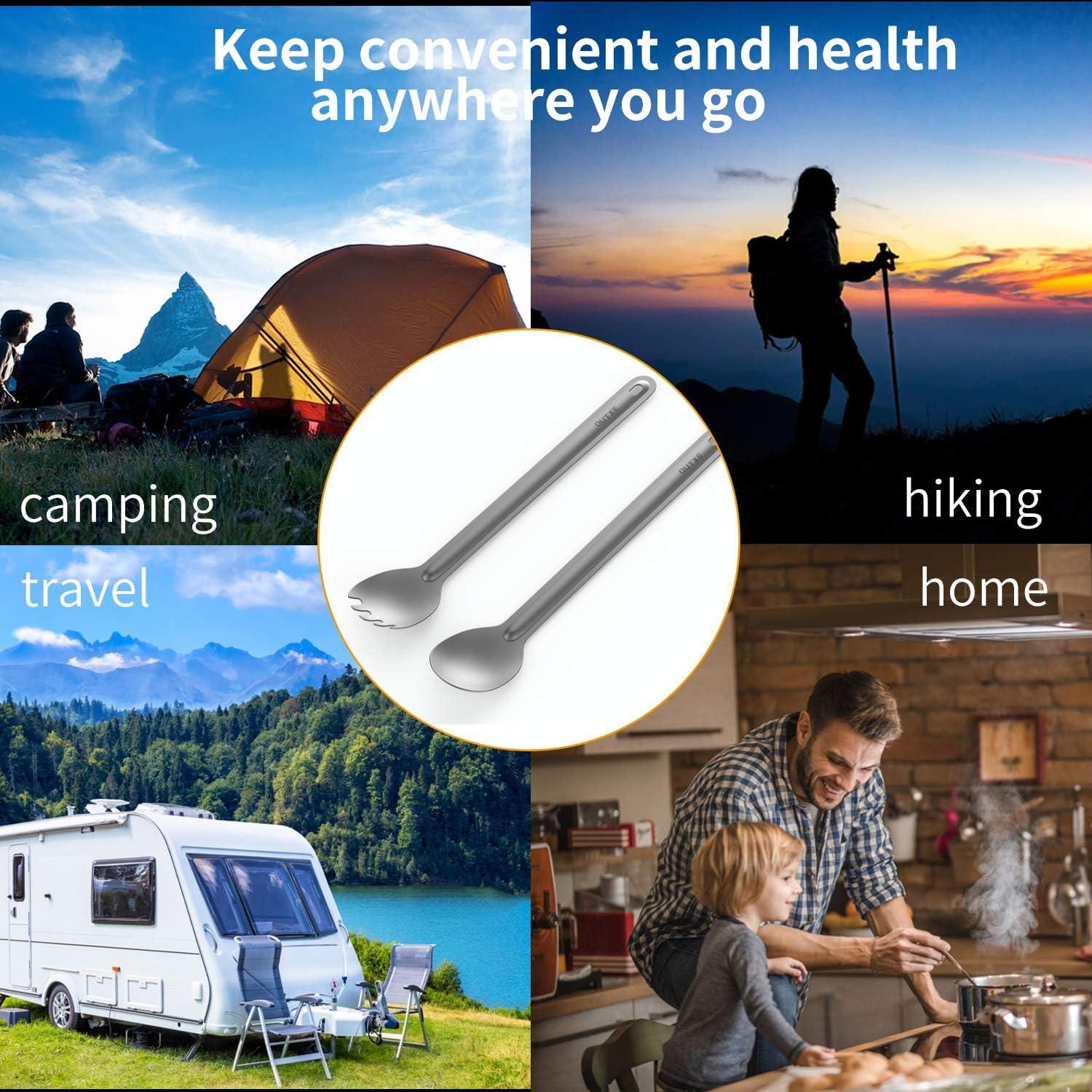 Set de Camping OUTXE: Cuchara y Spork de Titanio 22 cm