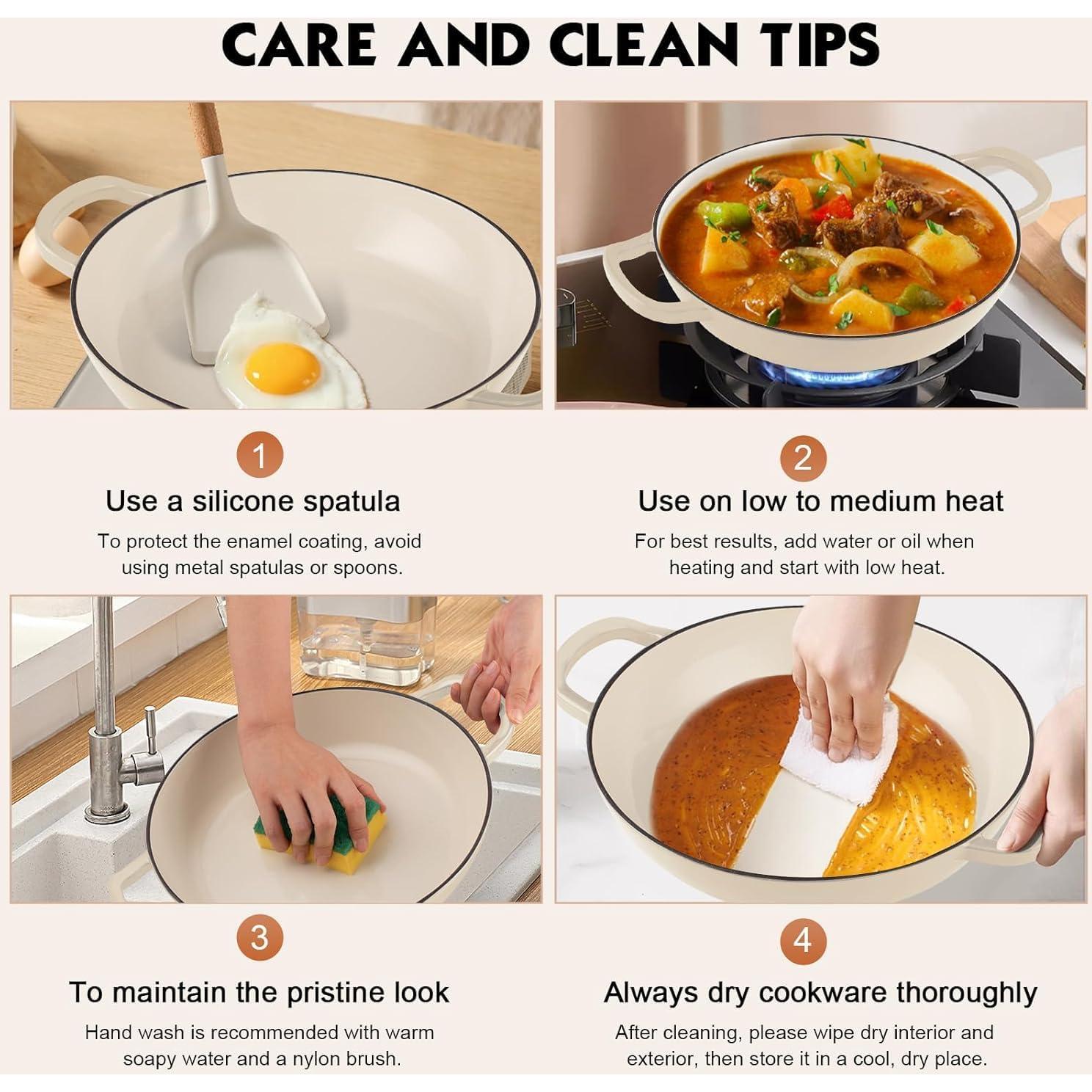 Olla de Hierro Fundido Esmaltada Overmont 3.6L con Tapa