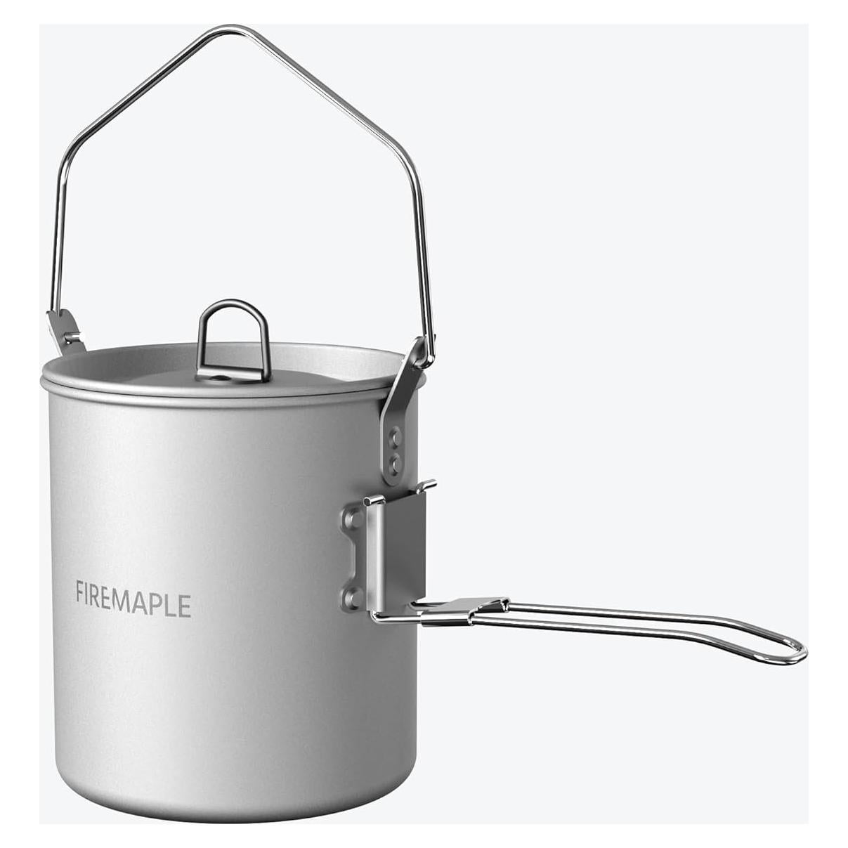 Fire Maple Frost 0.9L Camping Pot Aluminum with Detachable Handle, Backpack Bushcraft Gear, Campfire Cooking Equipment Self-locking Handle