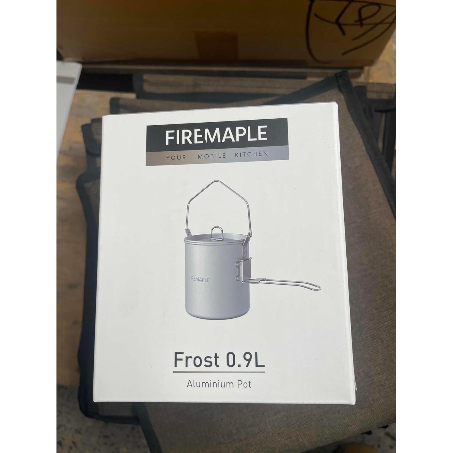 Fire Maple Frost 0.9L Camping Pot Aluminum with Detachable Handle, Backpack Bushcraft Gear, Campfire Cooking Equipment Self-locking Handle