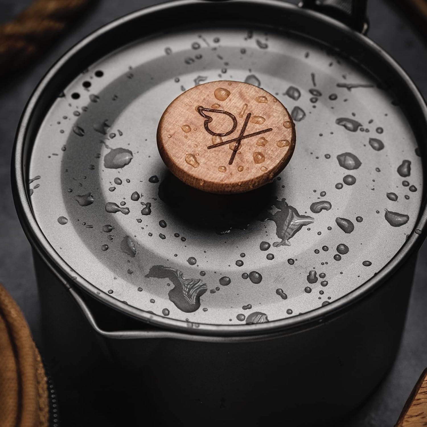 Tetera de Camping Kessel überleben 1.1L Titanio con Bolsa