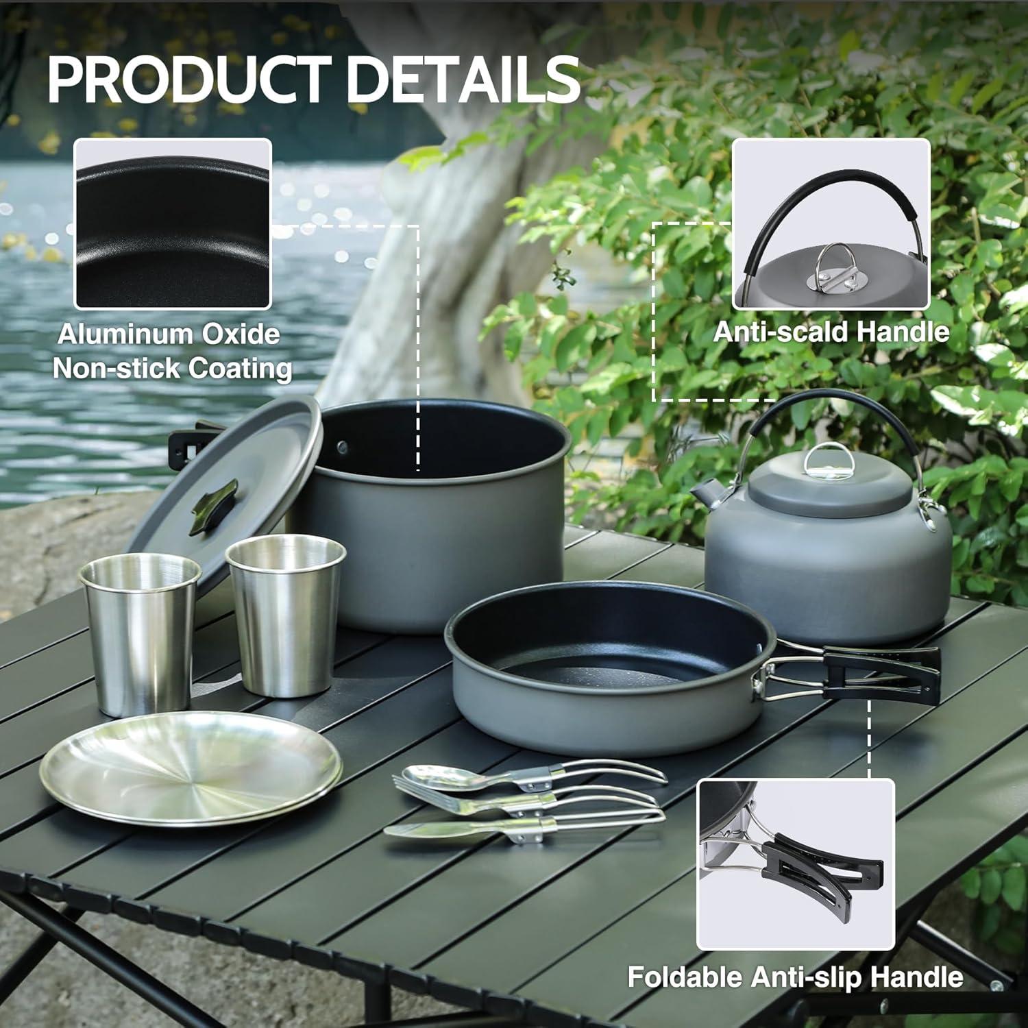 Juego de Utensilios de Cocina REDCAMP 15 Pcs para Camping