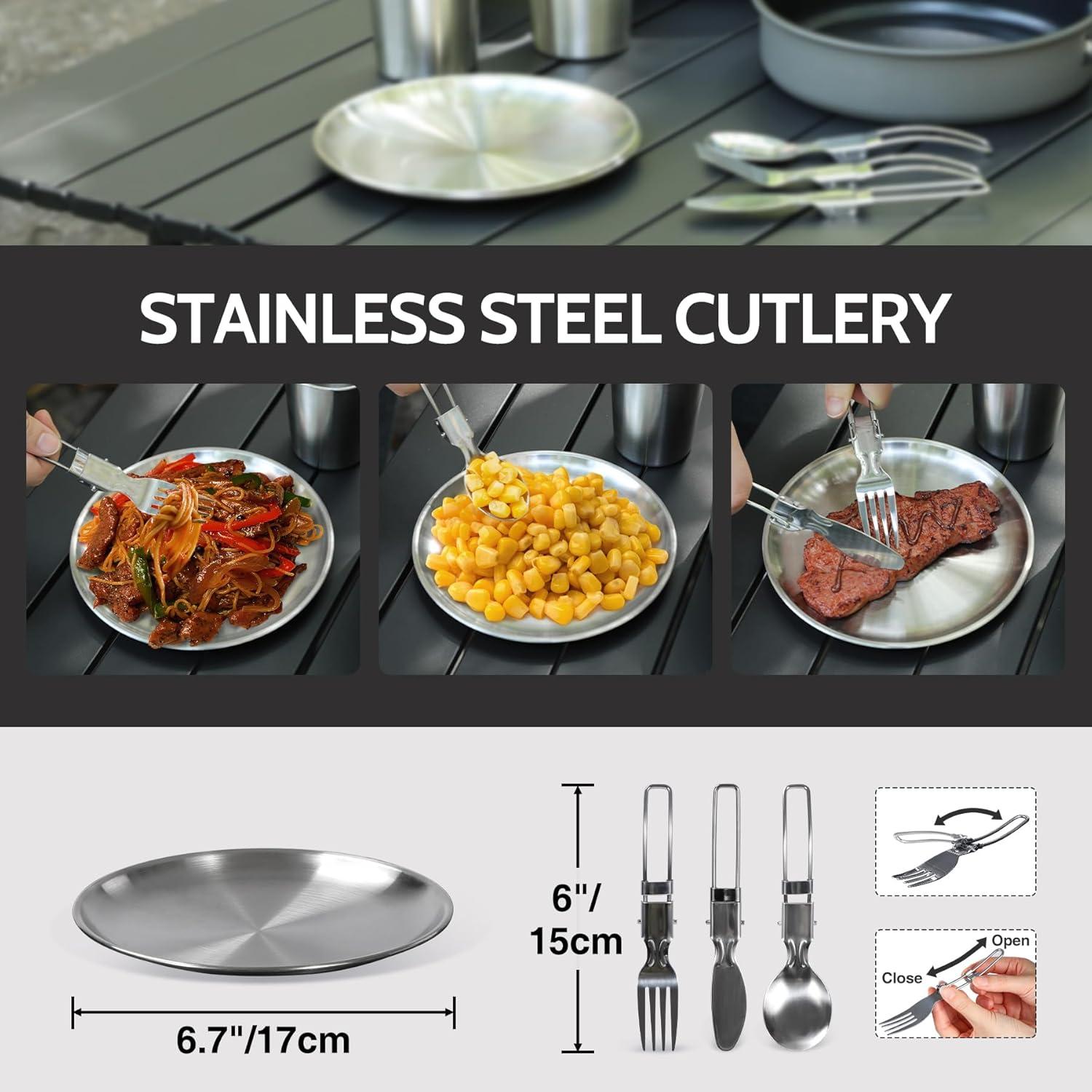 Juego de Utensilios de Cocina REDCAMP 15 Pcs para Camping