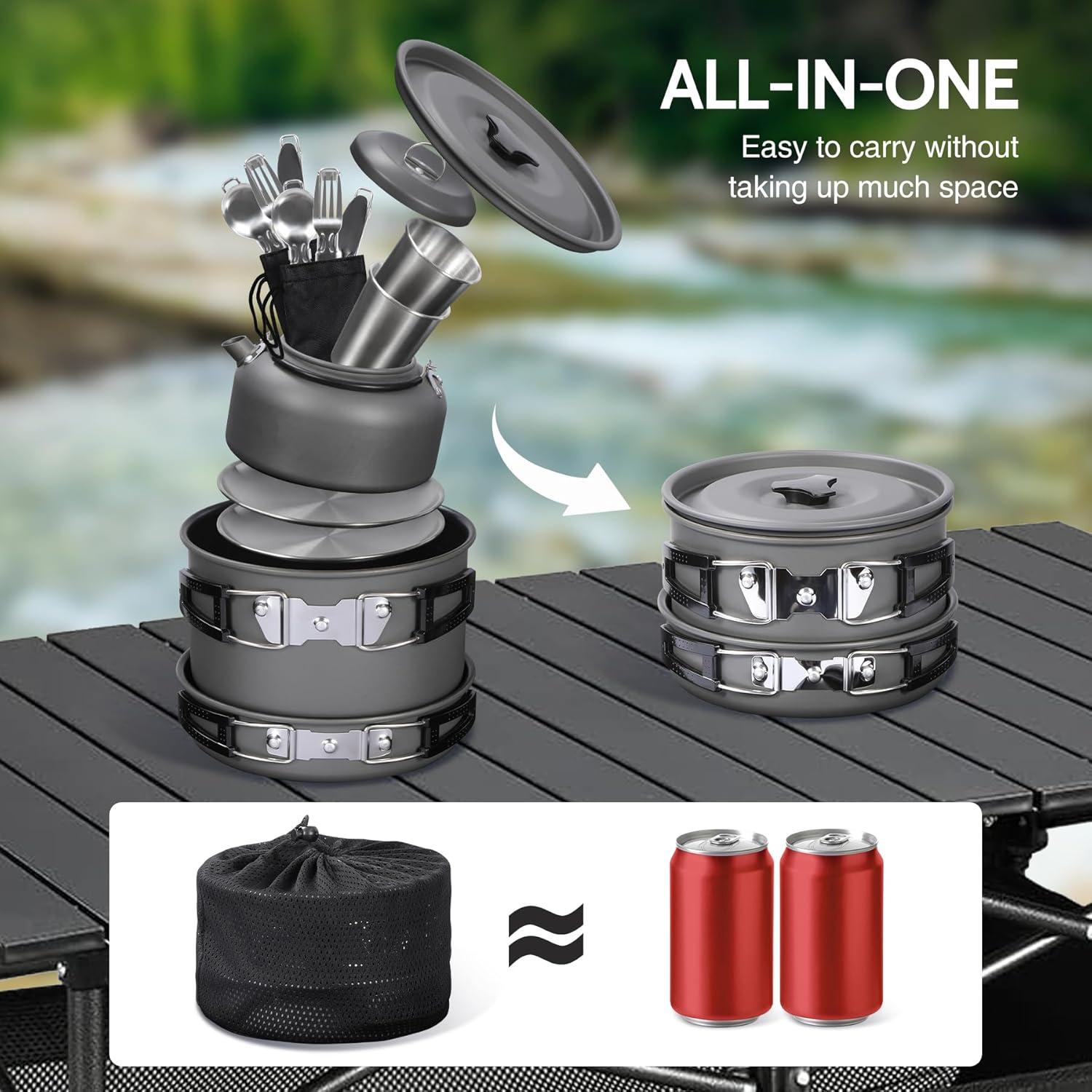 Juego de Utensilios de Cocina REDCAMP 15 Pcs para Camping