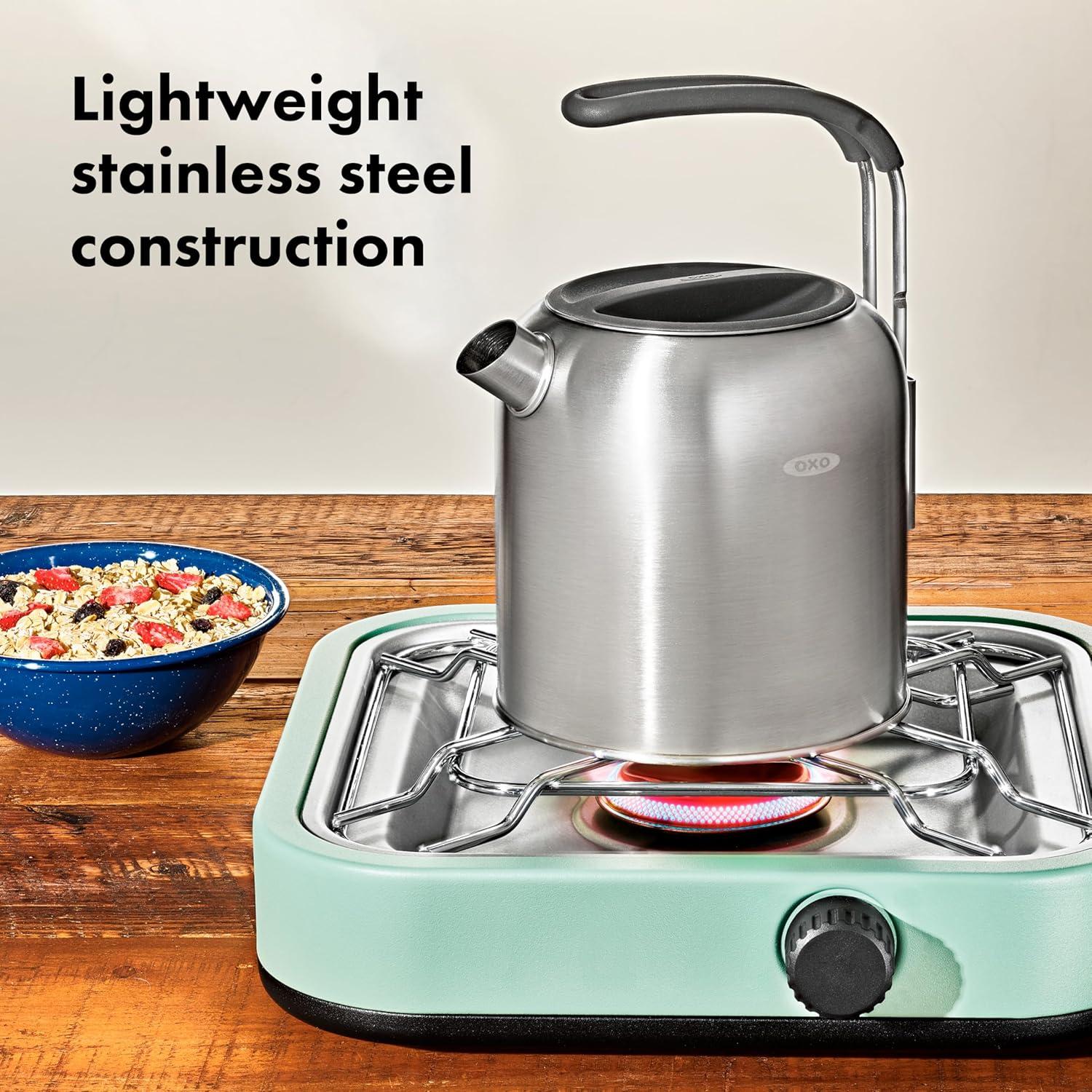 Hervidor de Campamento OXO 8 Tazas Acero Inoxidable Plata