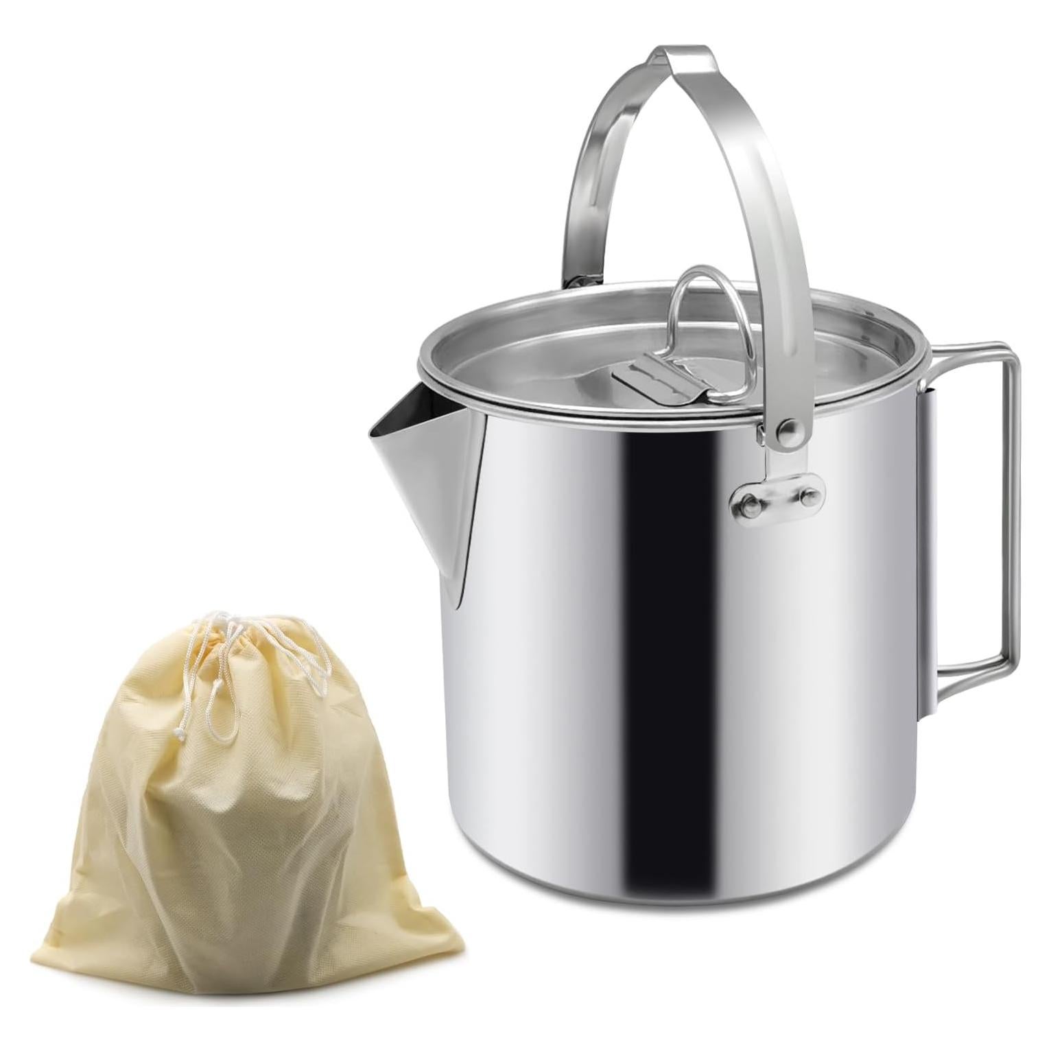 Tetera de Camping Zalaxt 1.2L Acero Inoxidable Plata