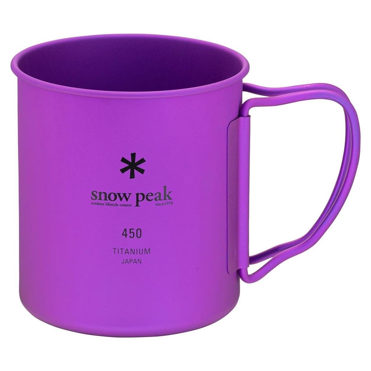 Taza de Titanio Snow Peak 450ml Púrpura Ligera Plegable