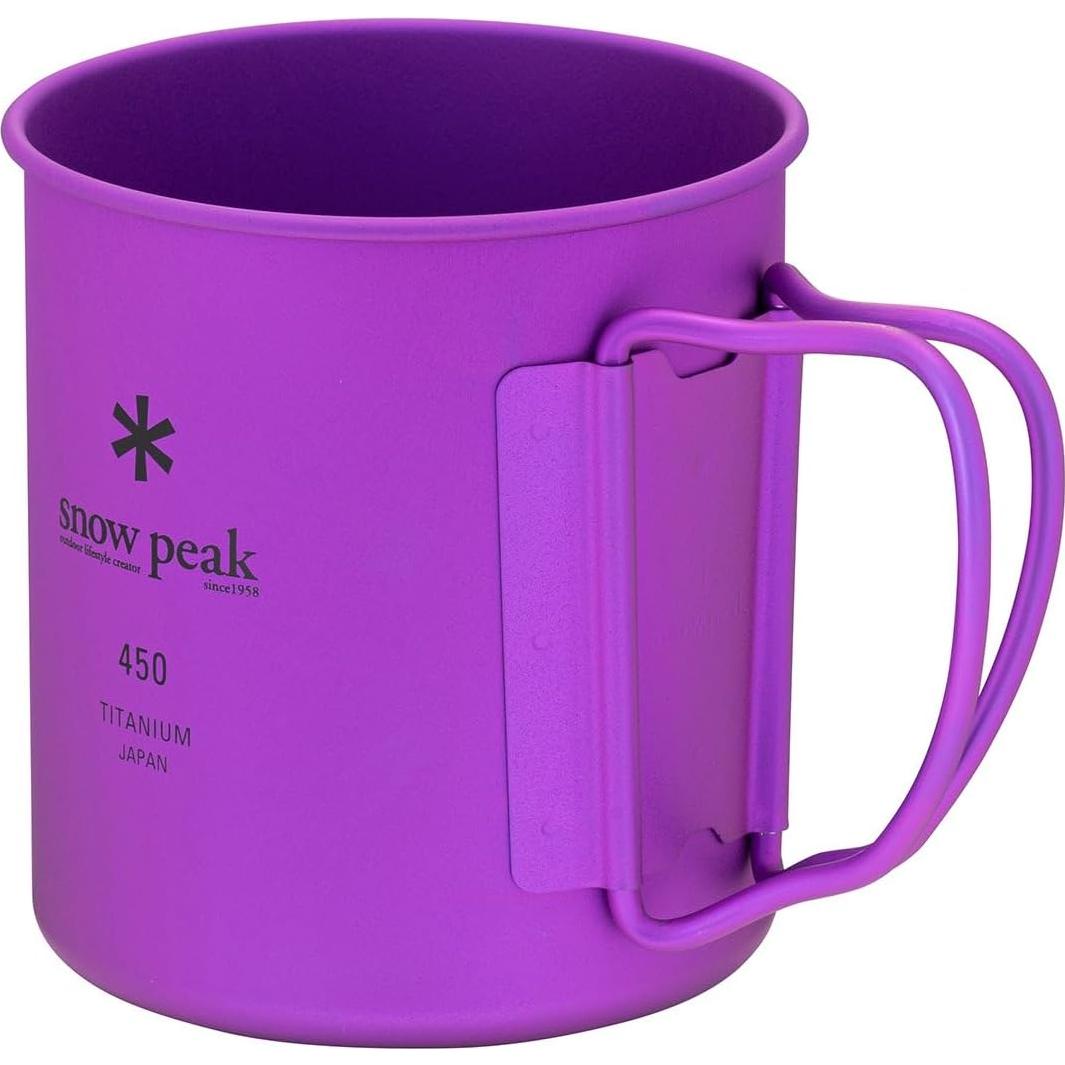 Taza de Titanio Snow Peak 450ml Púrpura Ligera Plegable