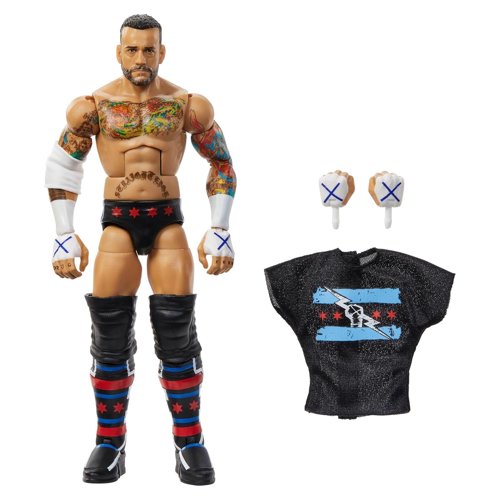 Figura de Acción Elite Mattel WWE CM Punk 15.24 cm Articulada