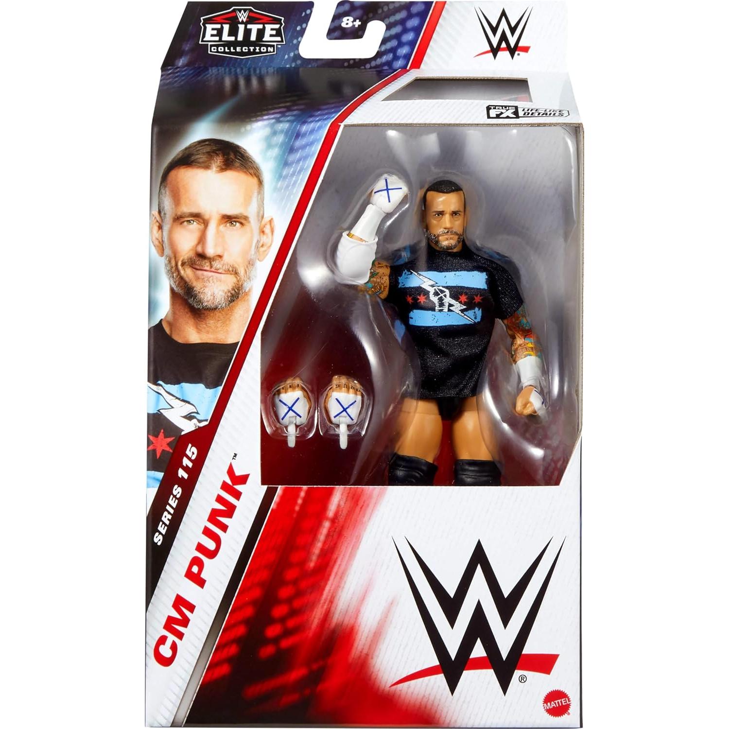 Figura de Acción Elite Mattel WWE CM Punk 15.24 cm Articulada