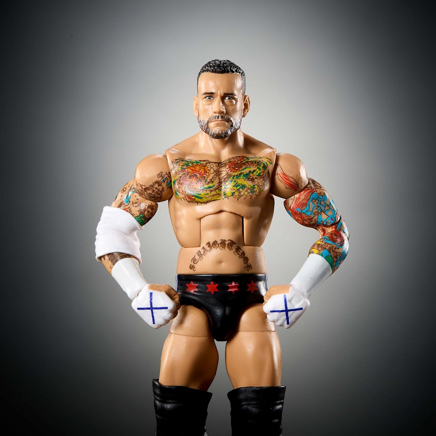 Figura de Acción Elite Mattel WWE CM Punk 15.24 cm Articulada