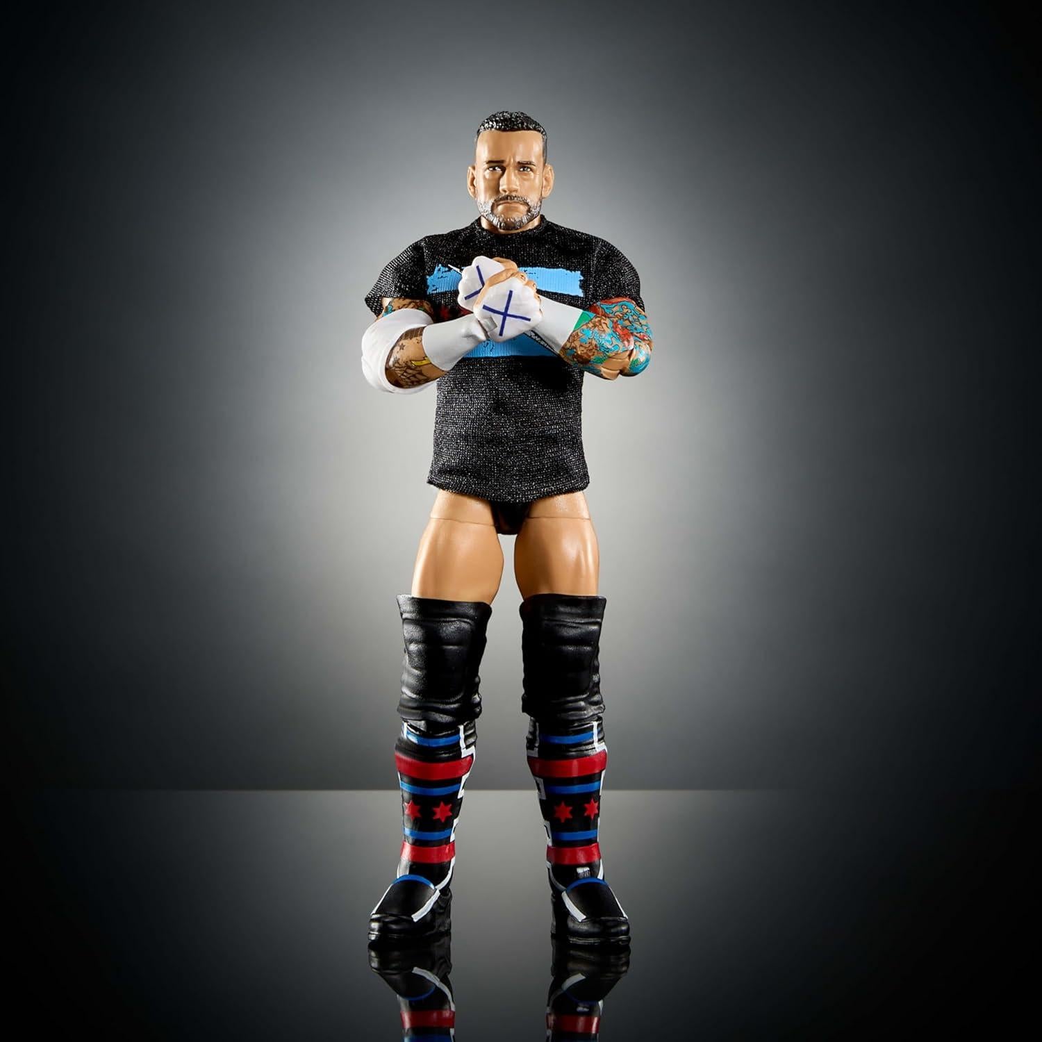 Figura de Acción Elite Mattel WWE CM Punk 15.24 cm Articulada