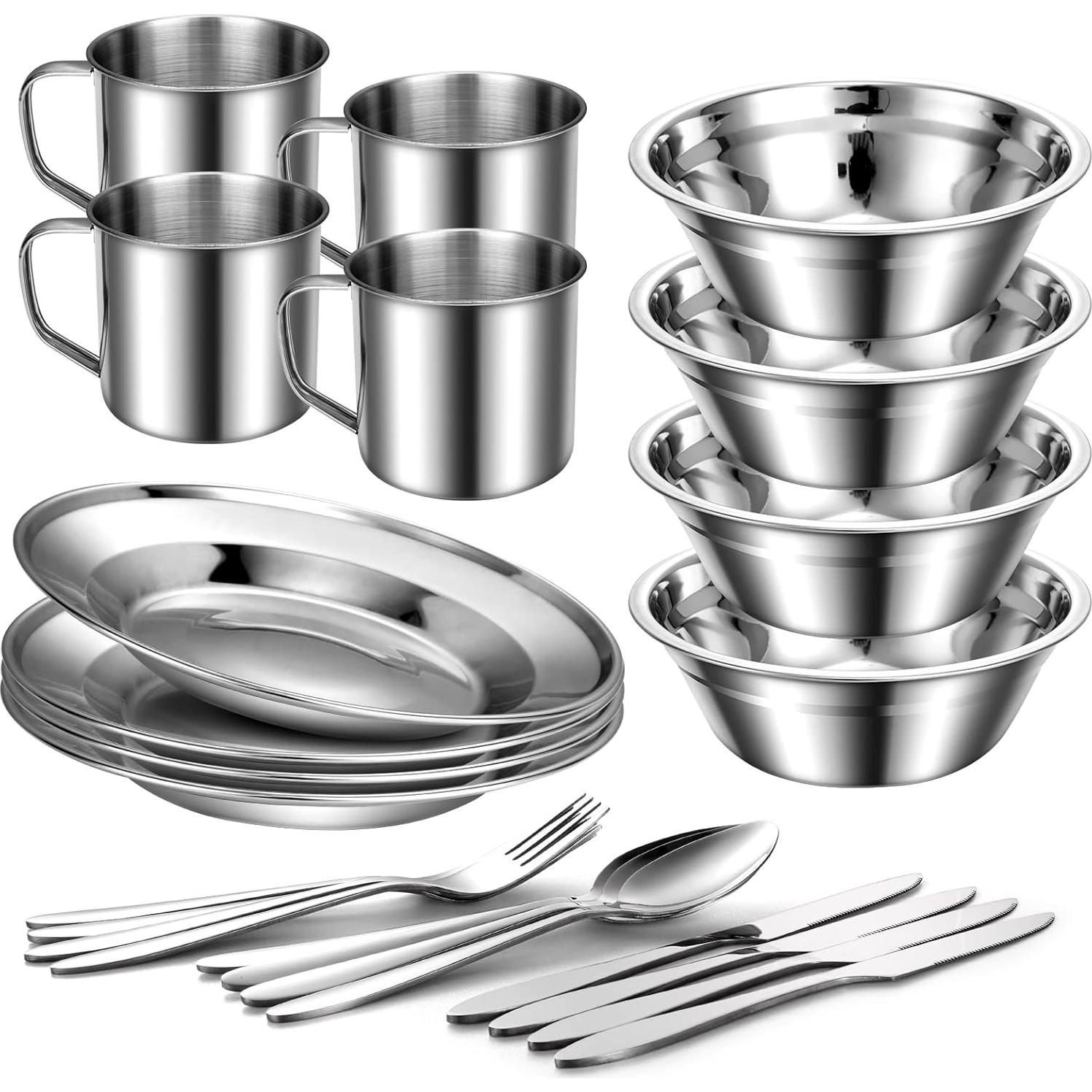 Kit de Utensilios de Camping Odoland 29 Piezas Acero Inoxidable