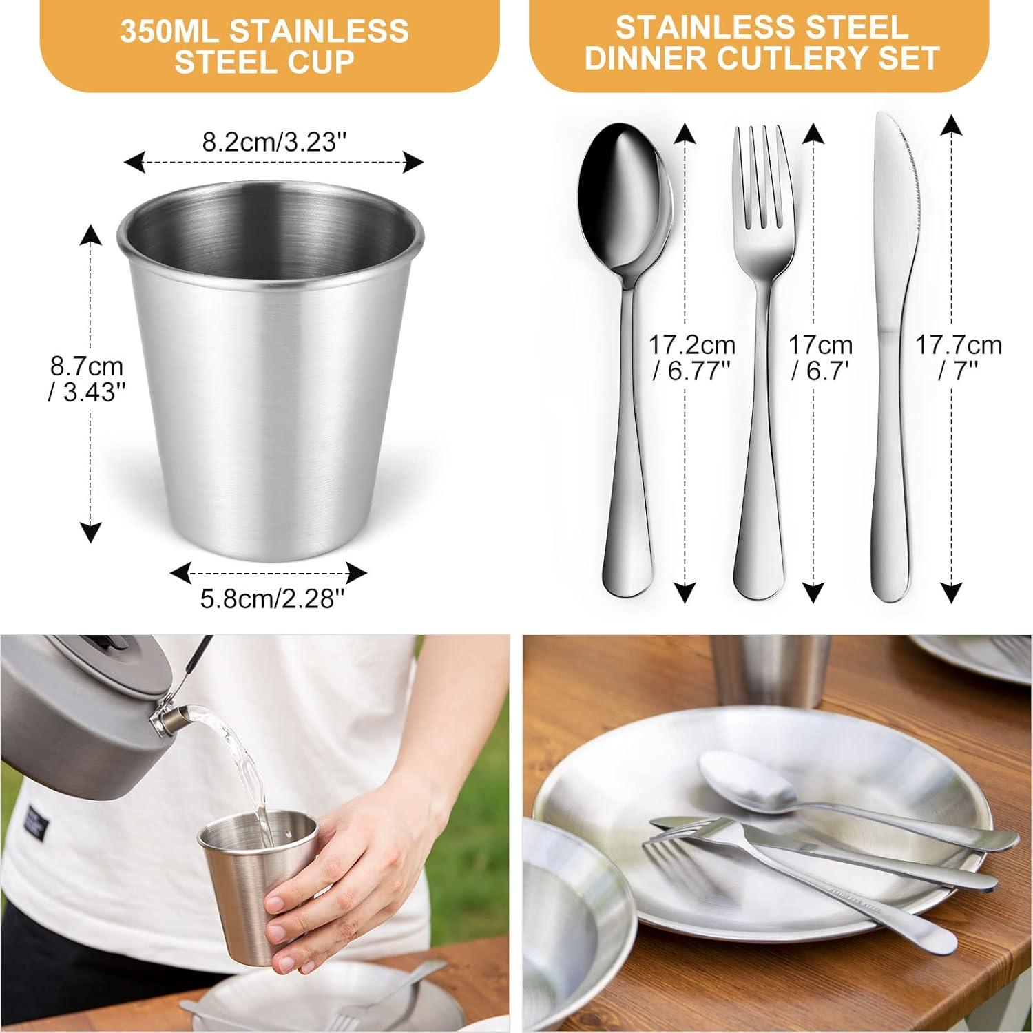 Kit de Utensilios de Camping Odoland - Acero Inoxidable 13 Piezas