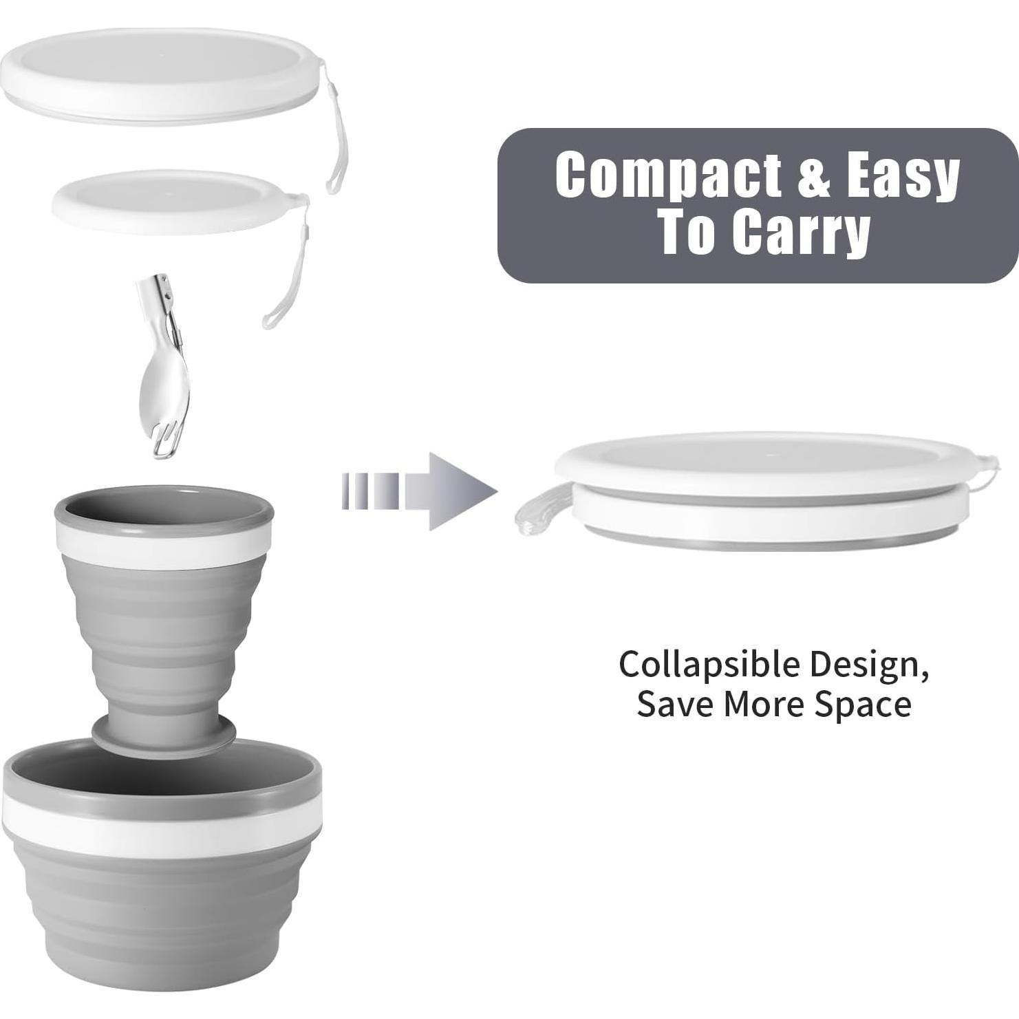 Kit de Comida para Camping Odoland 3 Piezas Plegable 1 Persona