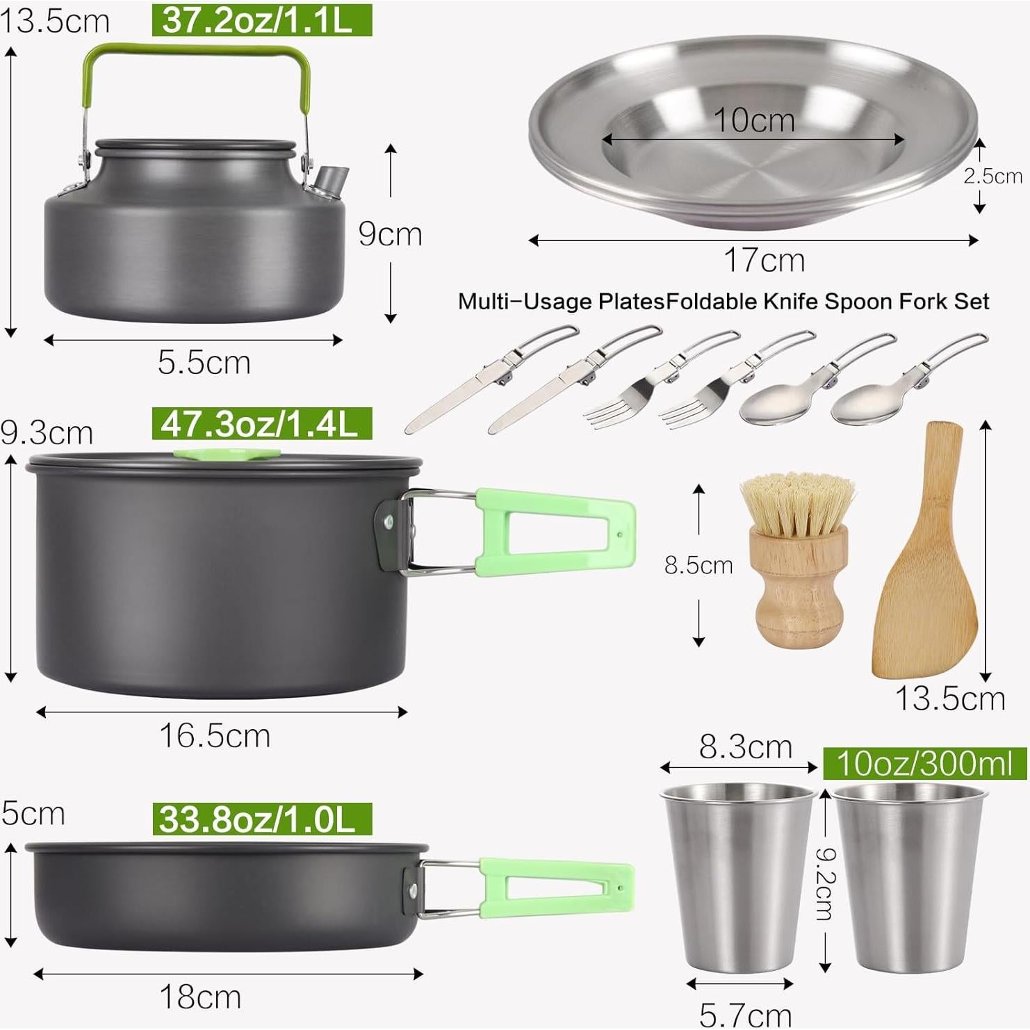Conjunto de Utensilios de Cocina PELLOR 17 Piezas Camping