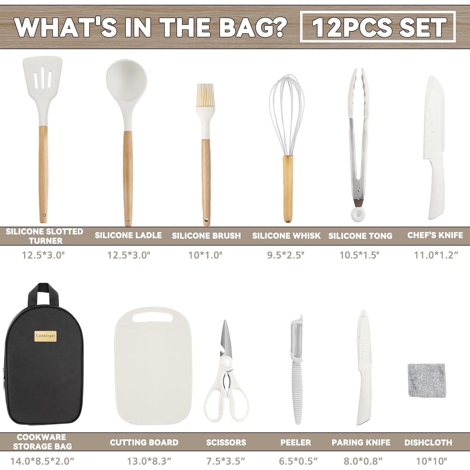 Juego de Utensilios de Cocina para Camping Camkinger 12 Piezas