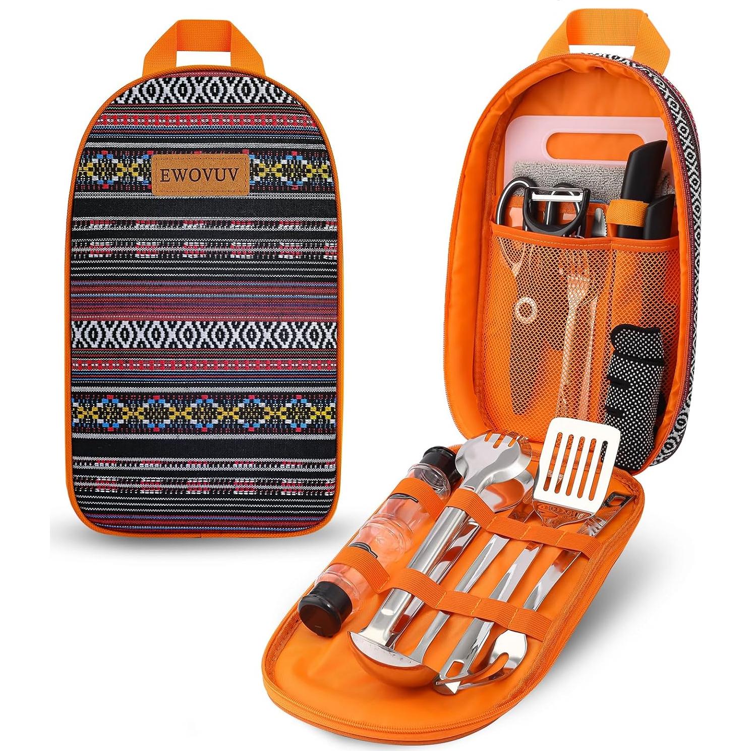 Juego de Utensilios de Cocina para Camping EWOVUV - 18 Piezas