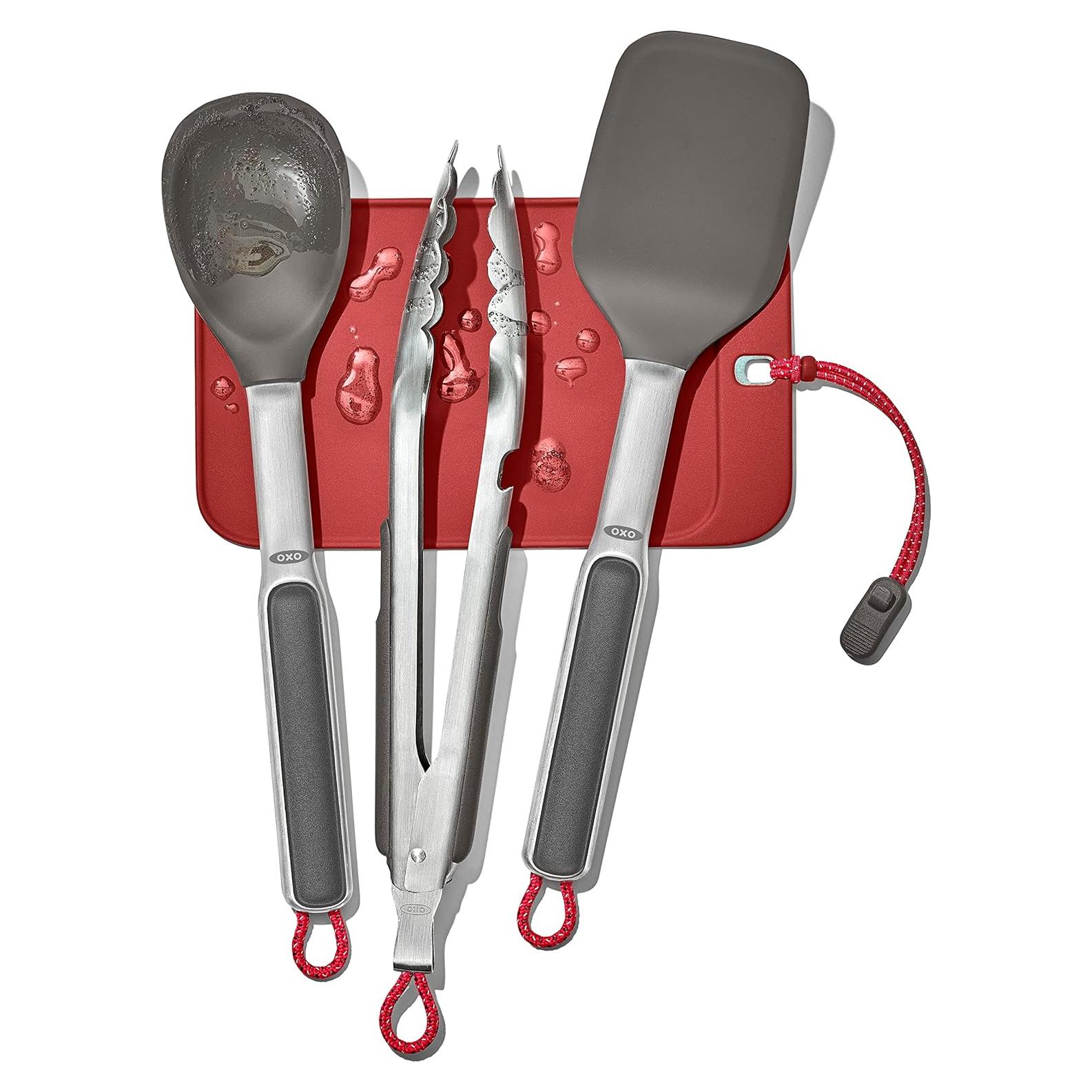 Juego de Utensilios de Camping OXO 4 Piezas Silicona y Acero