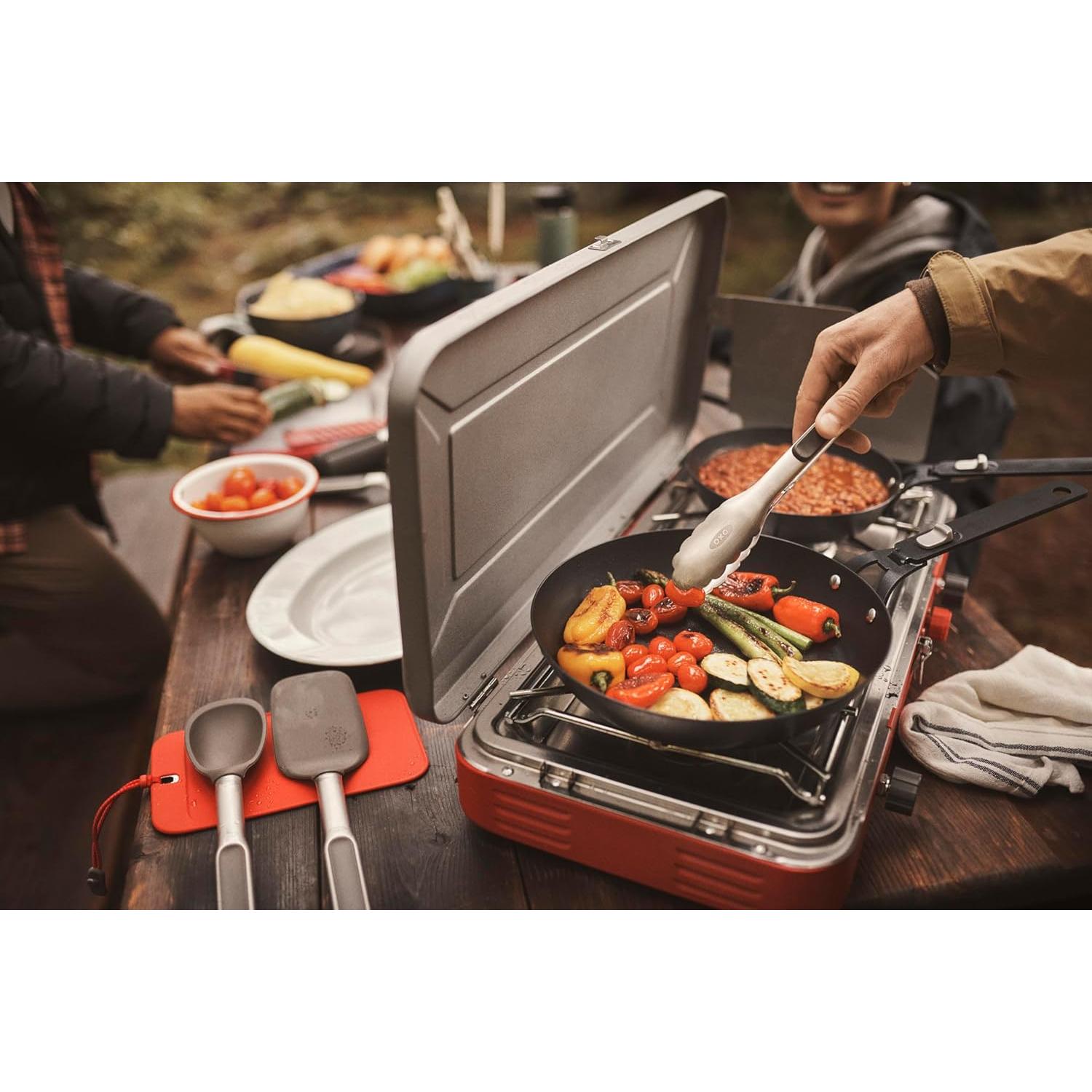 Juego de Utensilios de Camping OXO 4 Piezas Silicona y Acero