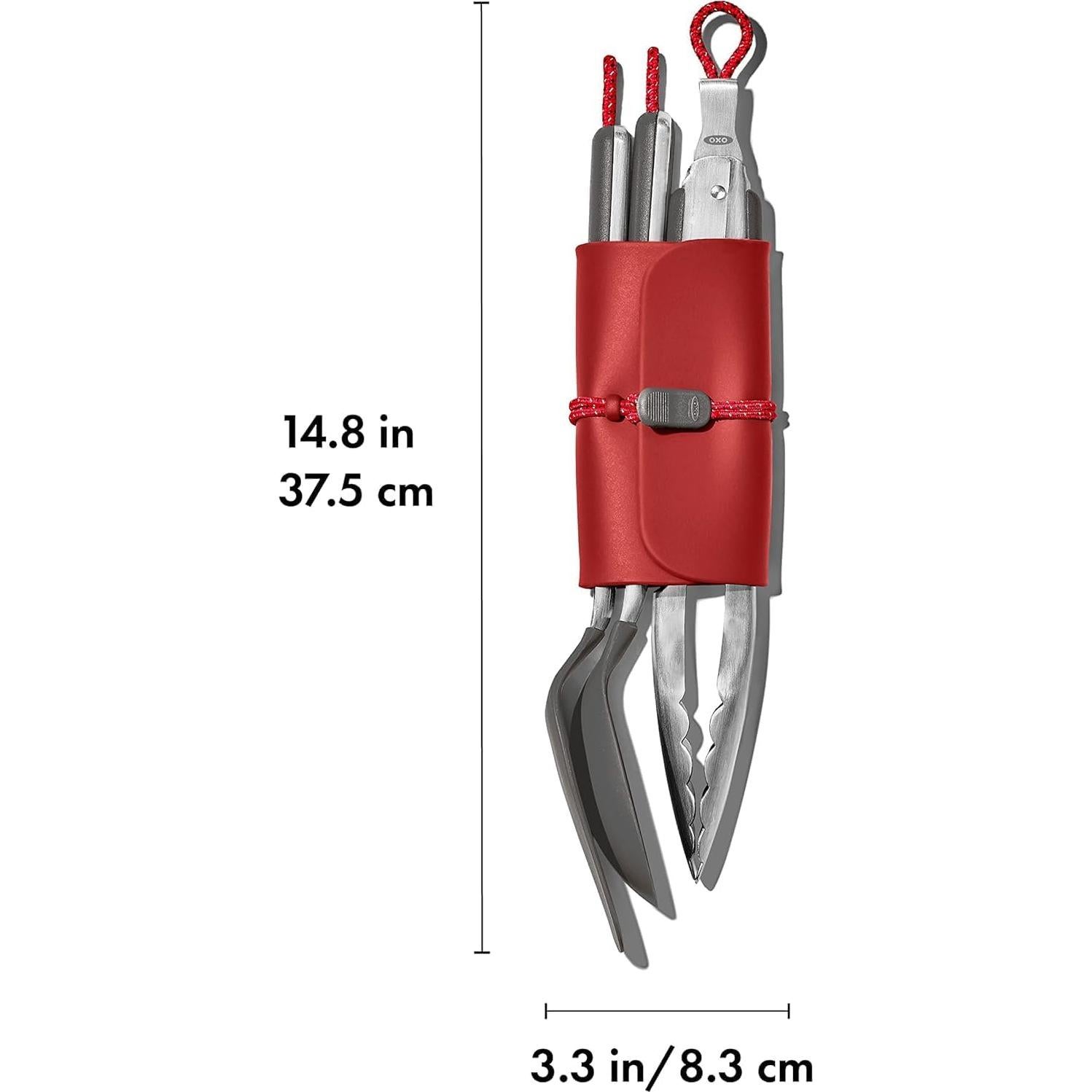 Juego de Utensilios de Camping OXO 4 Piezas Silicona y Acero