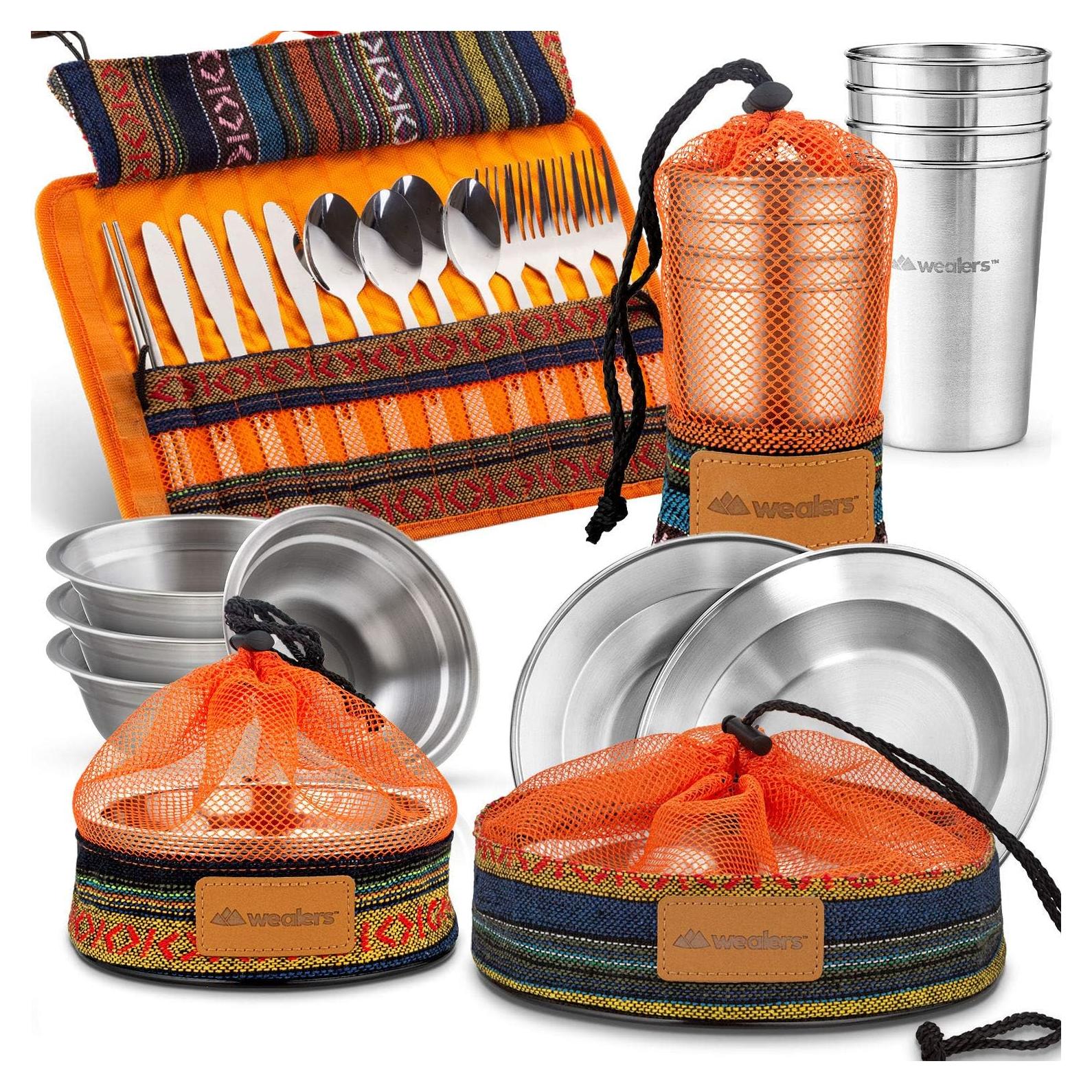 Kit de Utensilios Wealers de Acero Inoxidable para 4 Personas