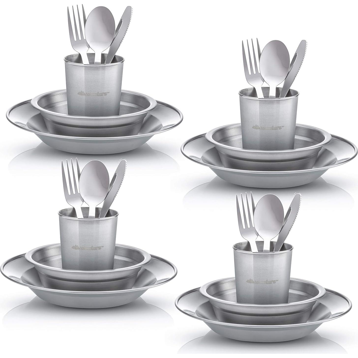 Kit de Utensilios Wealers de Acero Inoxidable para 4 Personas