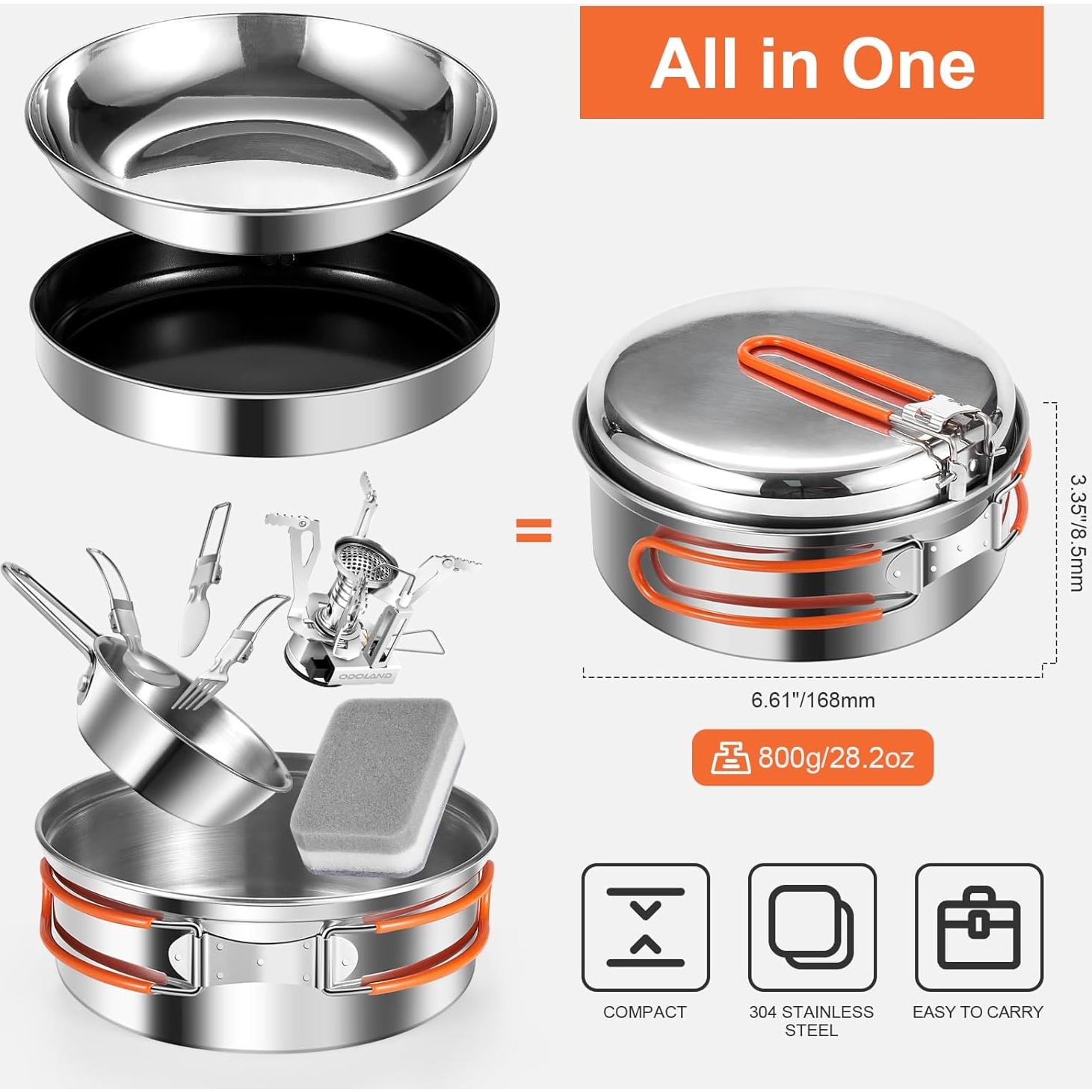 Set de Utensilios de Cocina para Camping Odoland 10 Piezas