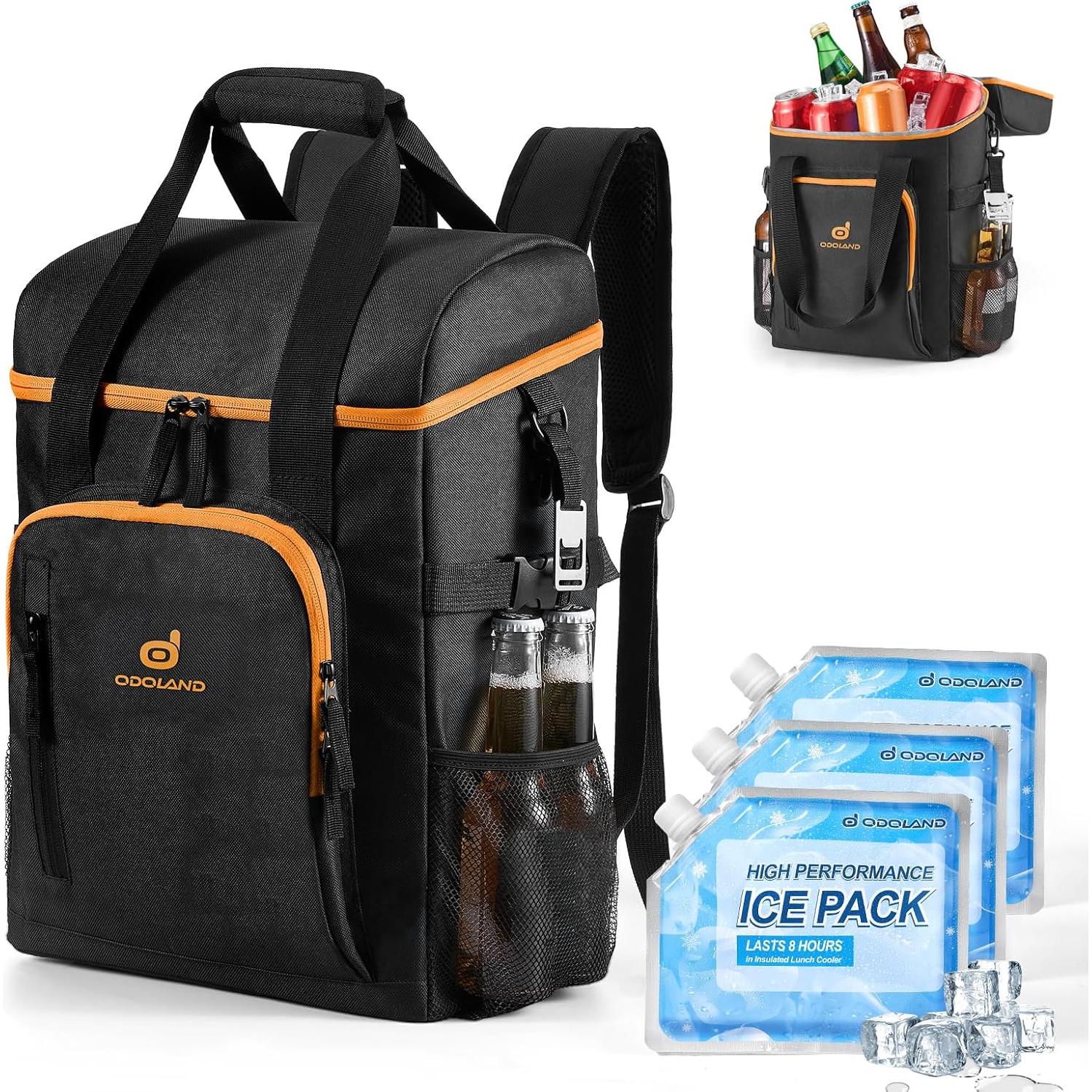 Set de Utensilios de Cocina para Camping Odoland 10 Piezas y Cooler 30 Latas