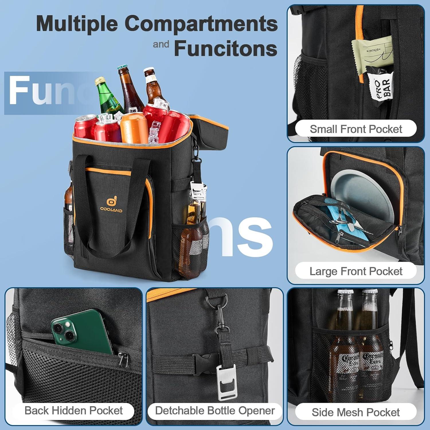 Set de Utensilios de Cocina para Camping Odoland 10 Piezas y Cooler 30 Latas