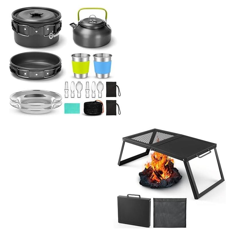 Set de Utensilios de Cocina Camping Odoland 15 Piezas Plegable
