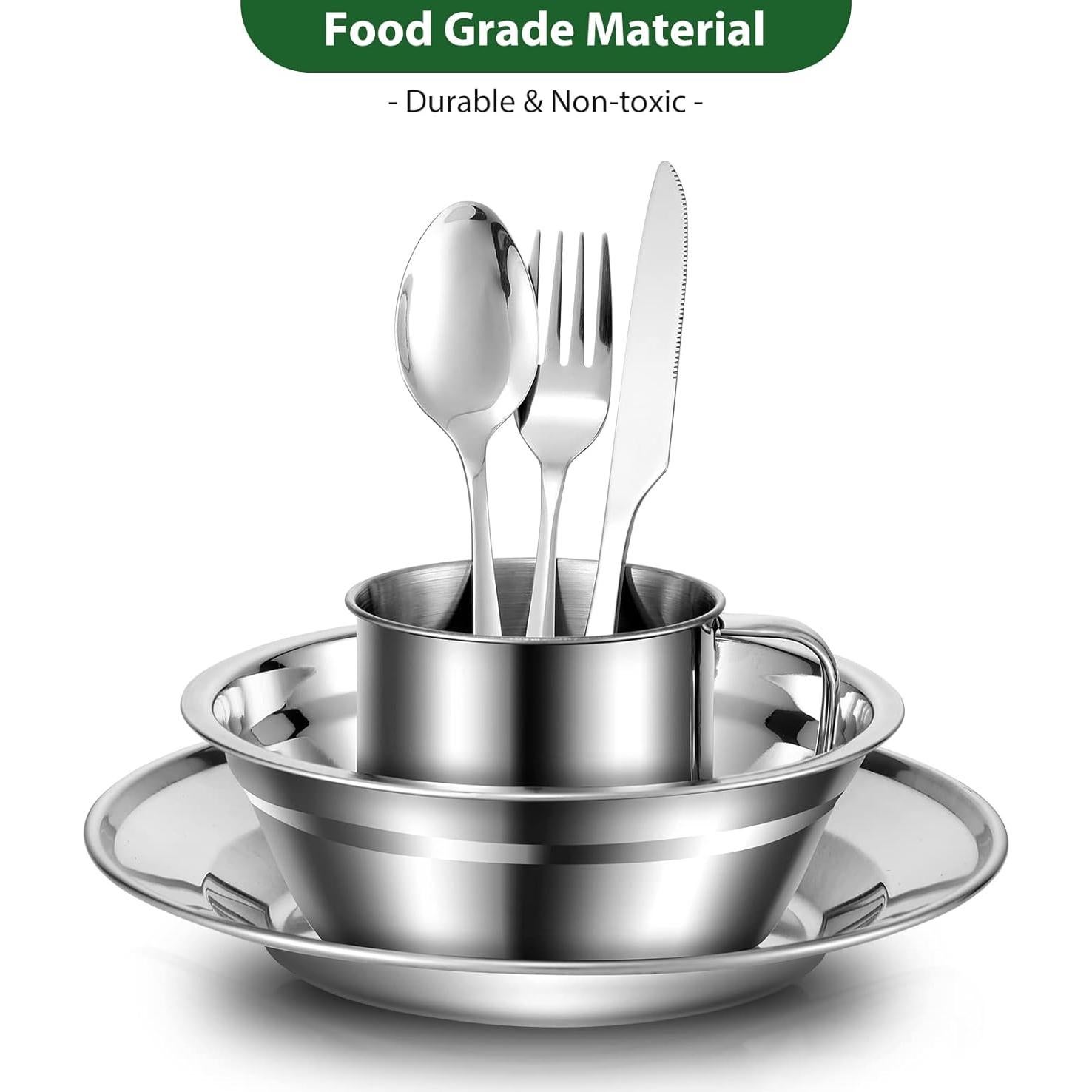 Juego de Utensilios de Camping Odoland - 29 Piezas Acero Inoxidable