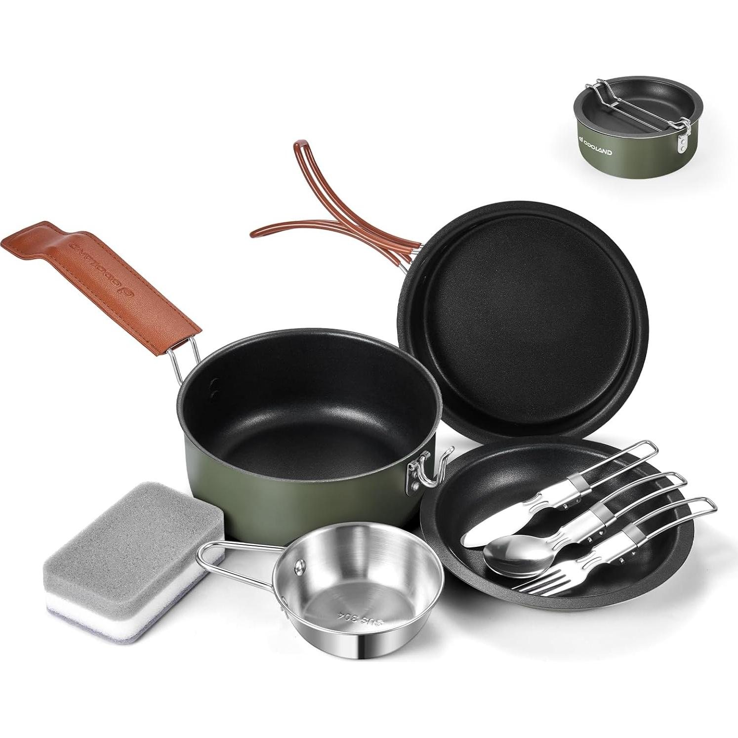 Juego de Utensilios de Camping Odoland - 29 Piezas Acero Inoxidable