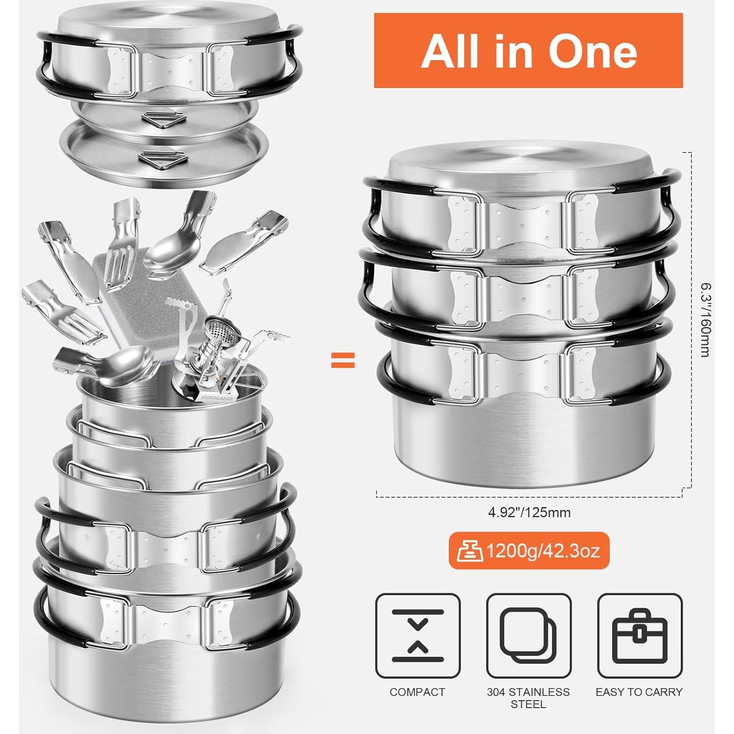 Set de Utensilios de Cocina para Camping Odoland - 23 Piezas