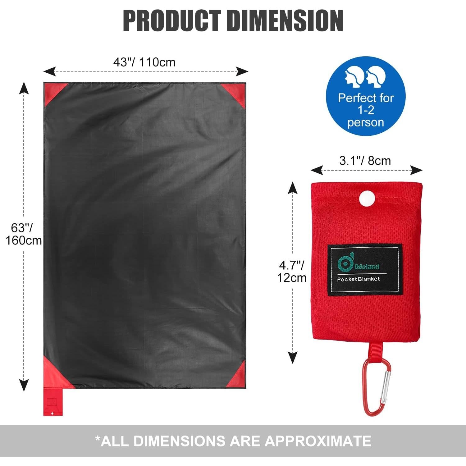 Kit de Cocina para Camping Odoland 12 Piezas con Manta 110x160cm